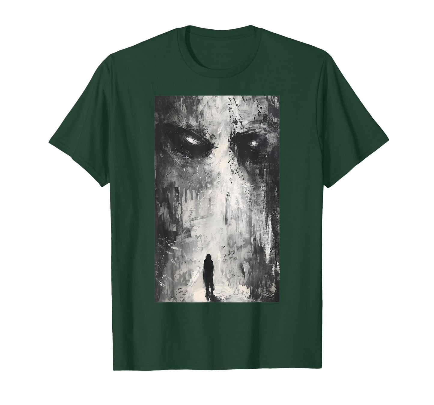 Dark Gothic Demon Path Horror Art Evil Grunge Goth Aesthetic T-Shirt, Small, Black