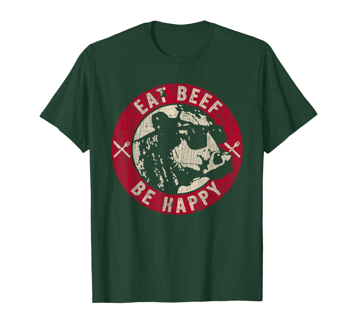 Eat Beef Be Happy Funny Heifer Cow Farmer T-Shirt