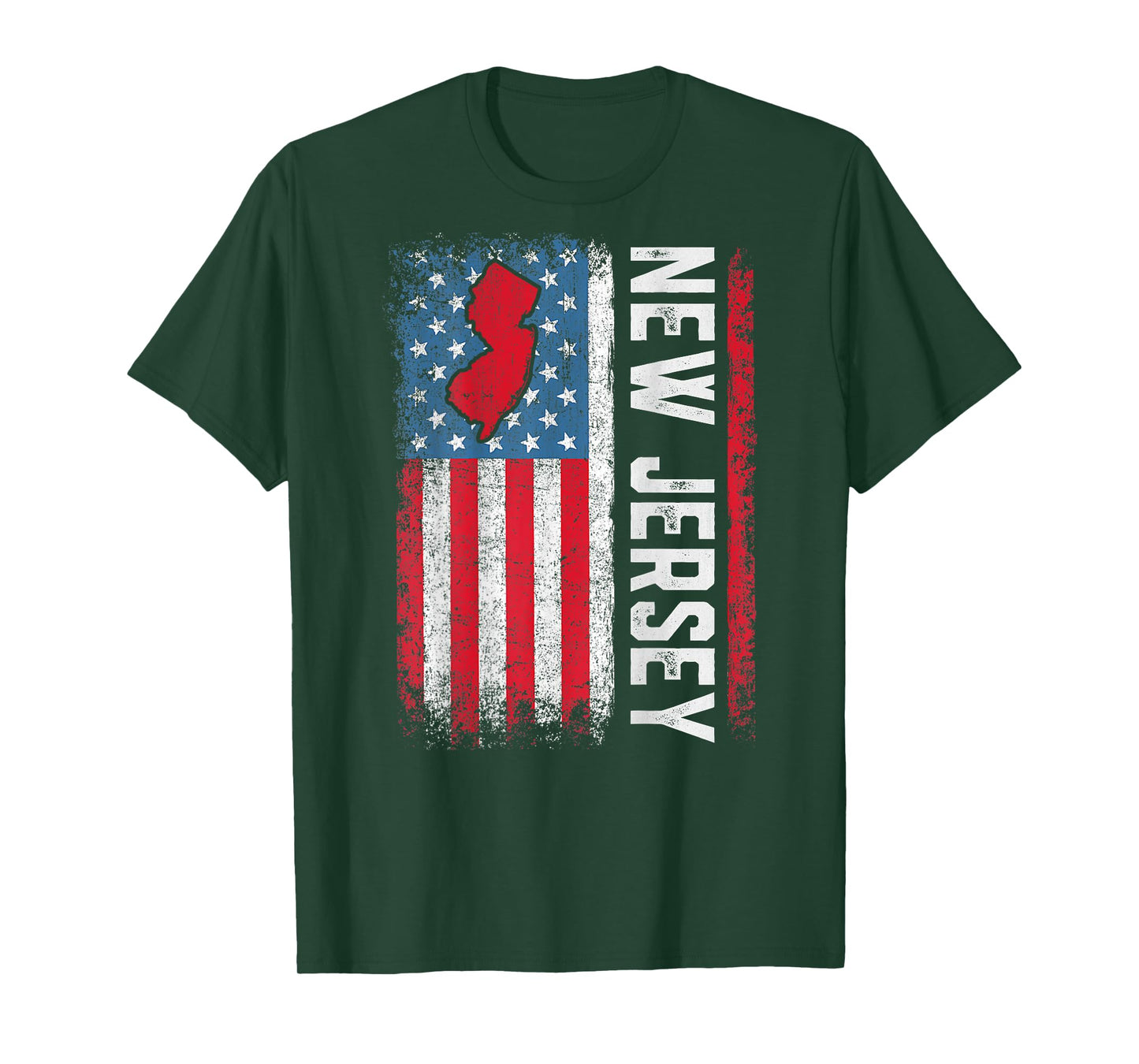 Vintage New Jersey State USA Flag Shirt New Jersey (On Back) T-Shirt