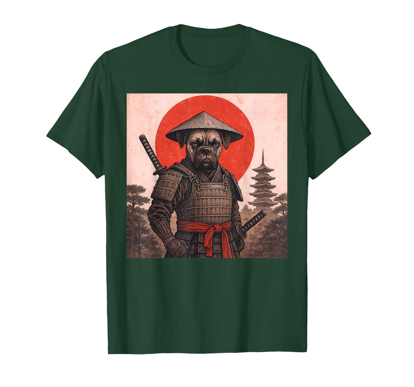 Boxer Dog Samurai Warrior Vintage Japanese Ukiyo-e Dog Lover T-Shirt