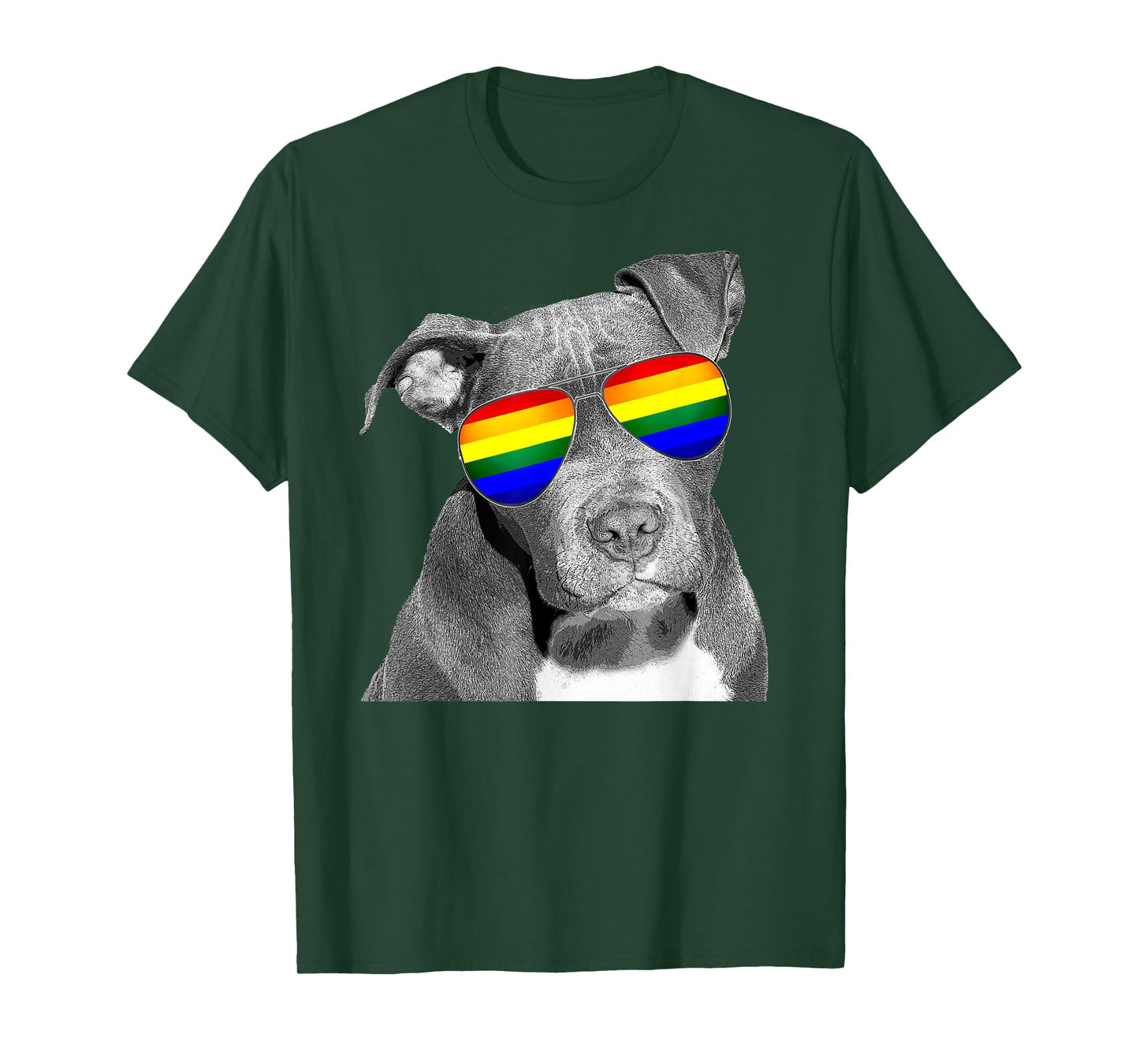 Pitbull Gay Pride Dog Clothing LGBT Funny Gift Rainbow Flag T-Shirt for Men Women