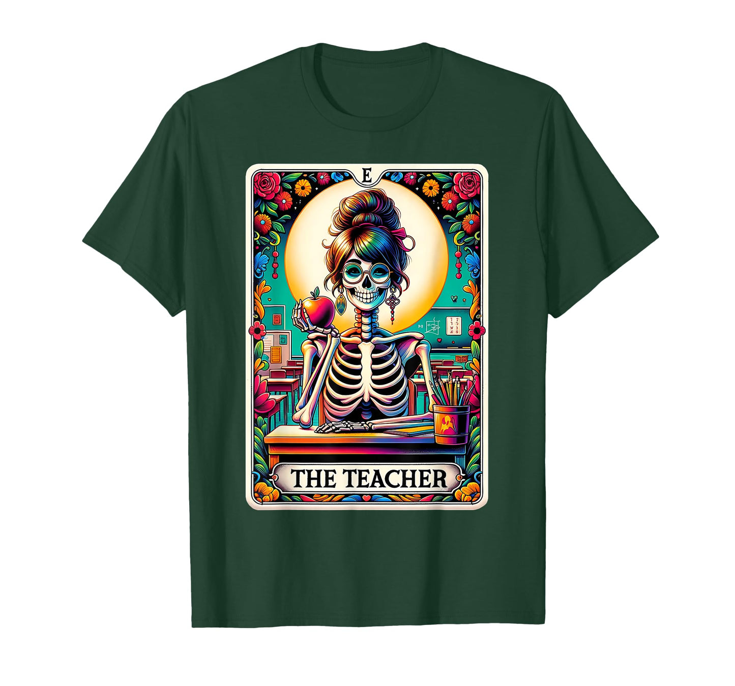 The Teacher Tarot Card Skeleton Back To School Teacher T-Shirt
