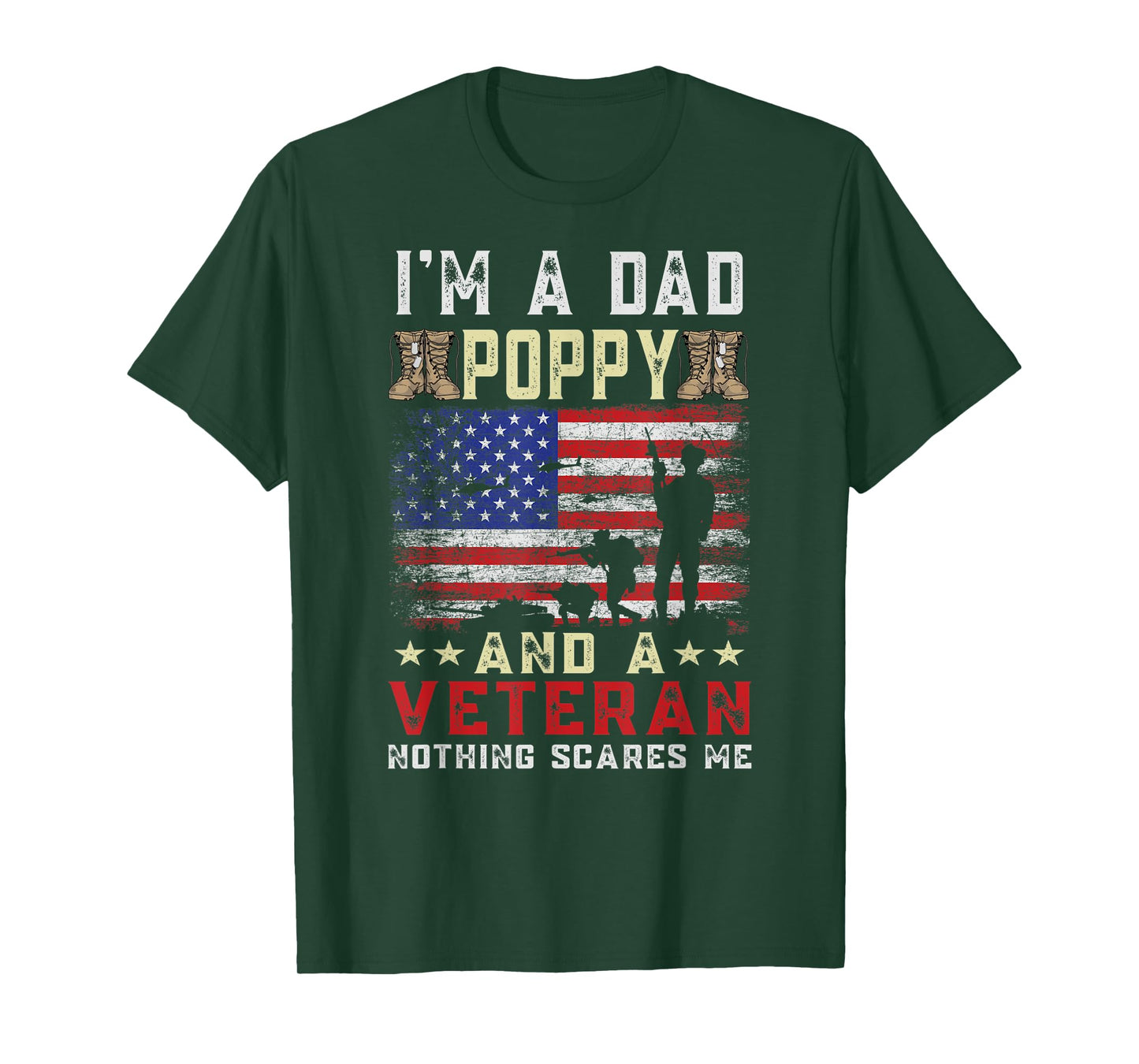 I'm A Dad Poppy and A Veteran American Flag Father's Day T-Shirt