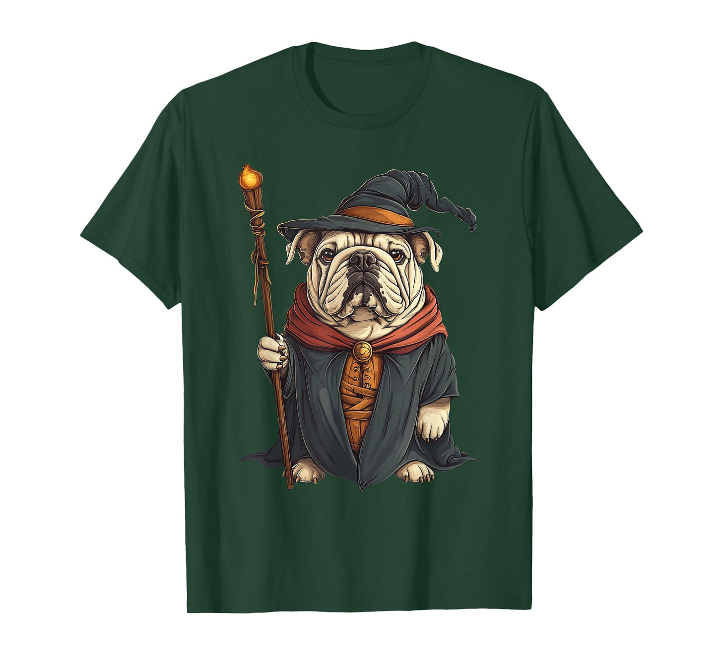English Bulldog Dog Wizard Fantasy T-Shirt