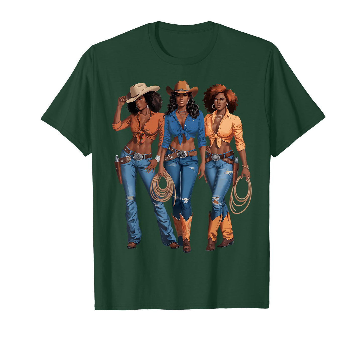 Black Cowgirl Western Country Rodeo African American Cowgirl T-Shirt