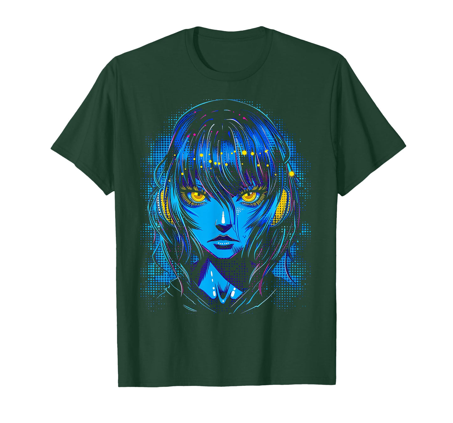 Anime Manga Motif Blue-Eyes Art Anime T-Shirt