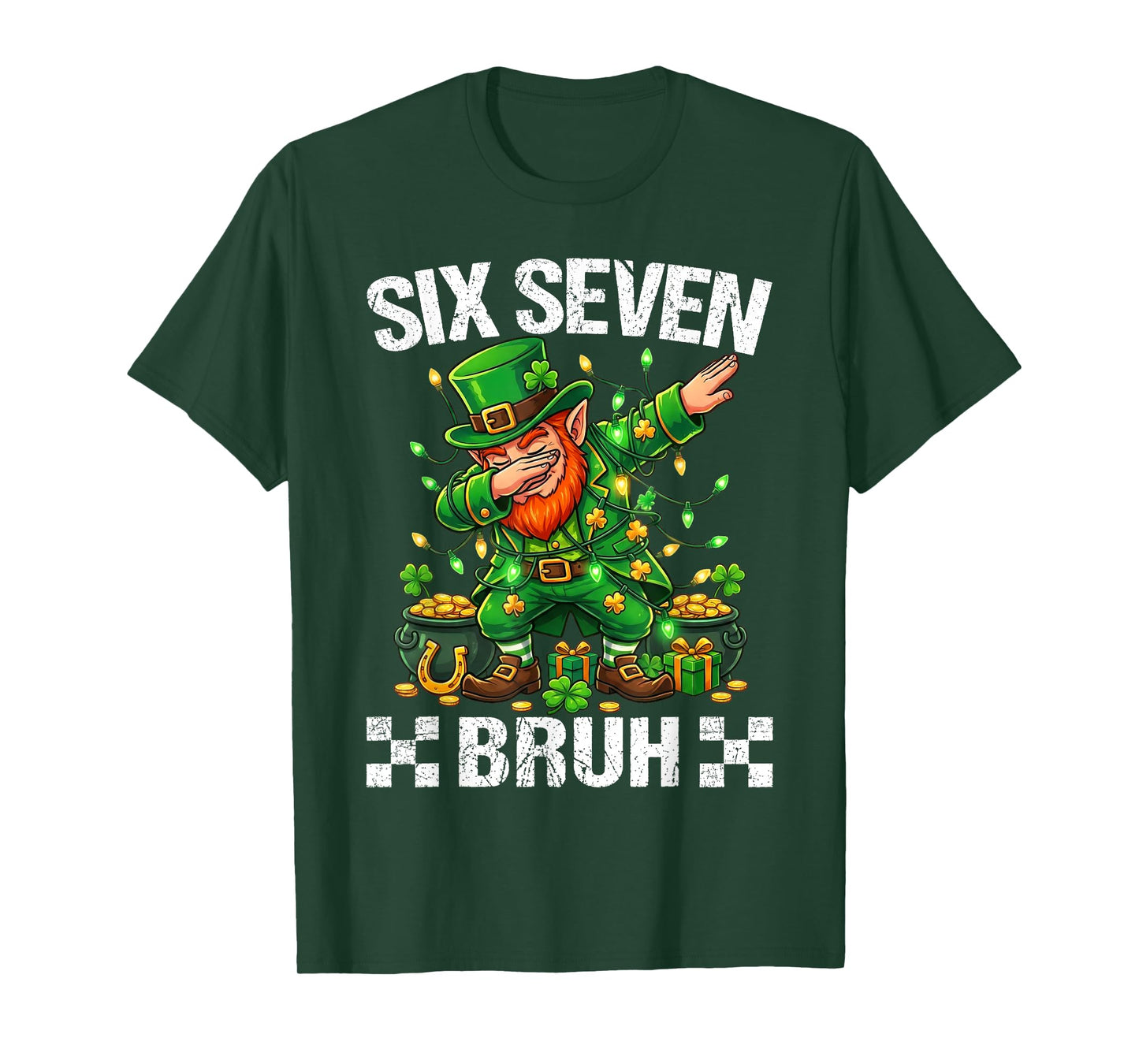 67 St Patricks Funny Six Seven Meme Leprechaun Boys Men T-Shirt