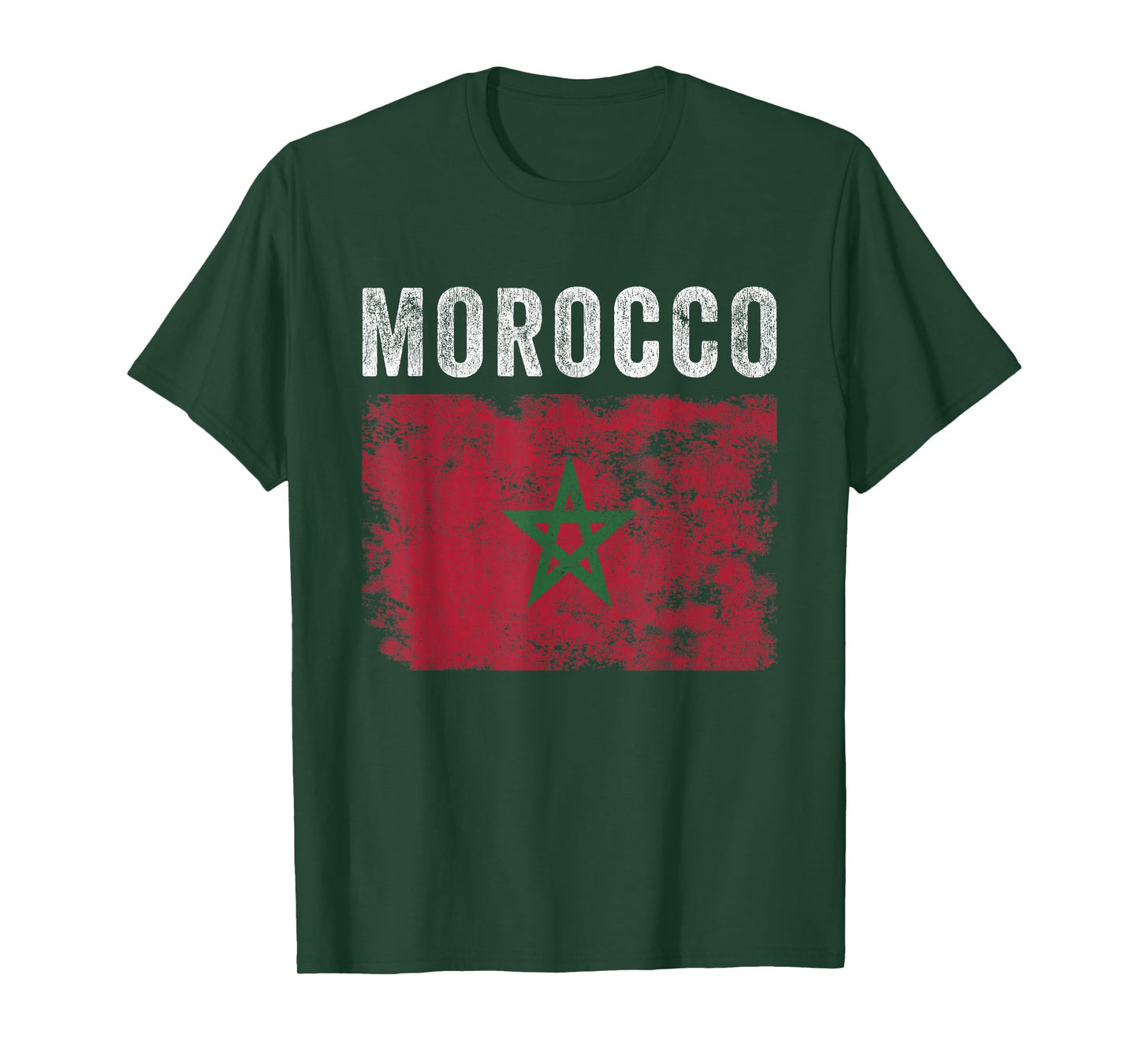 Morocco Flag Distressed - Men Women Kids - Moroccan Flag T-Shirt