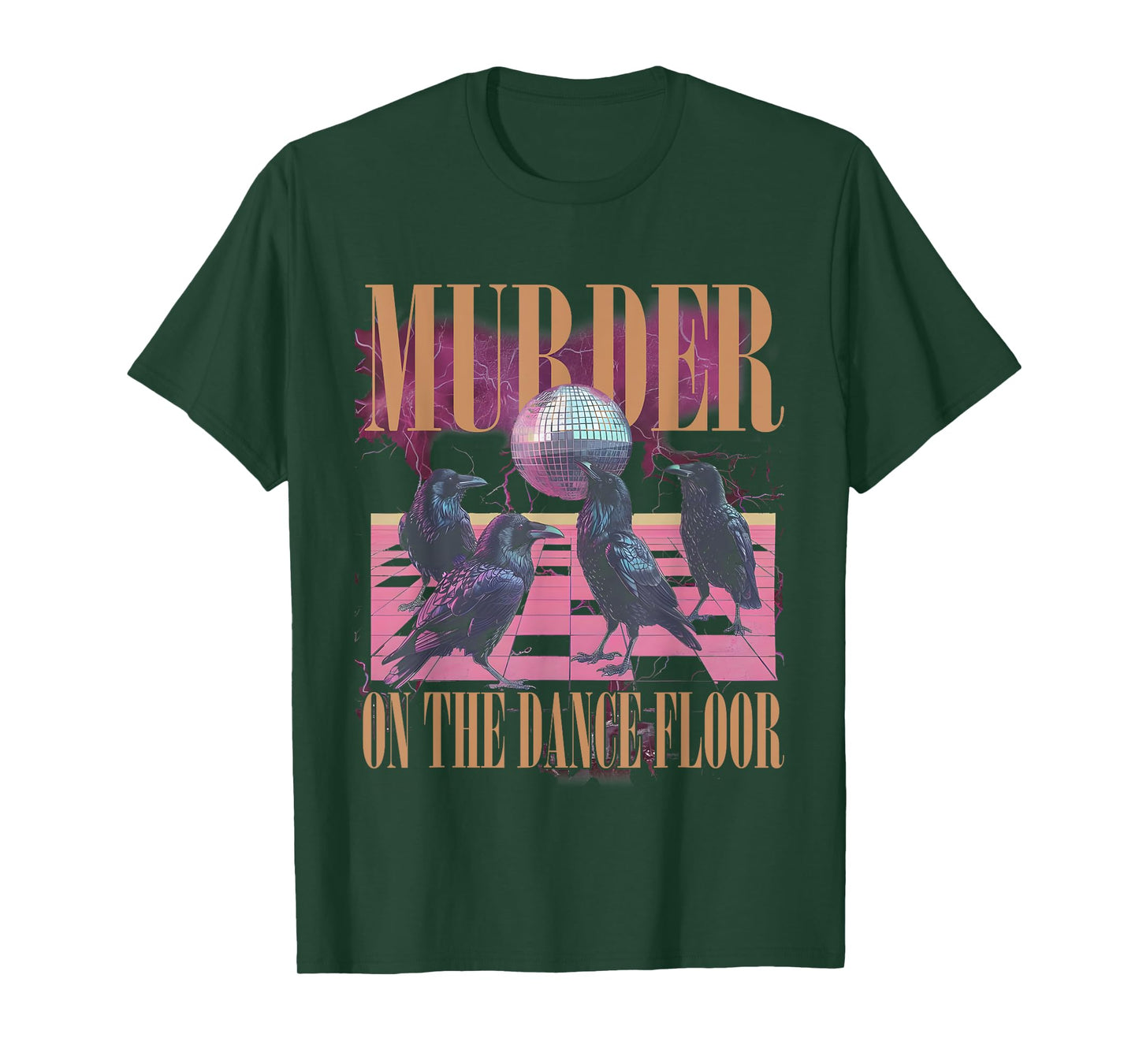 Murder On The Dance Floor Crow Dancing Disco Halloween T-Shirt