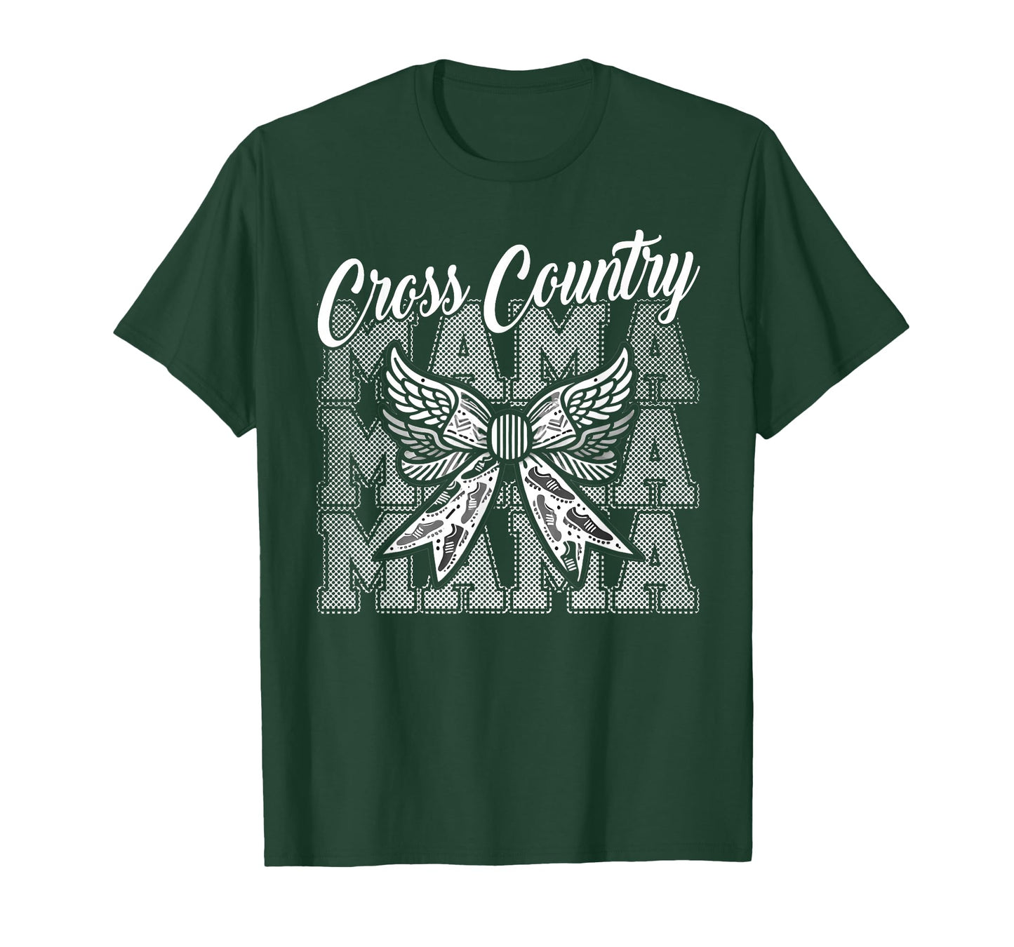 Cross Country Mama with Bow for Women Mother of Runner T-Shirt