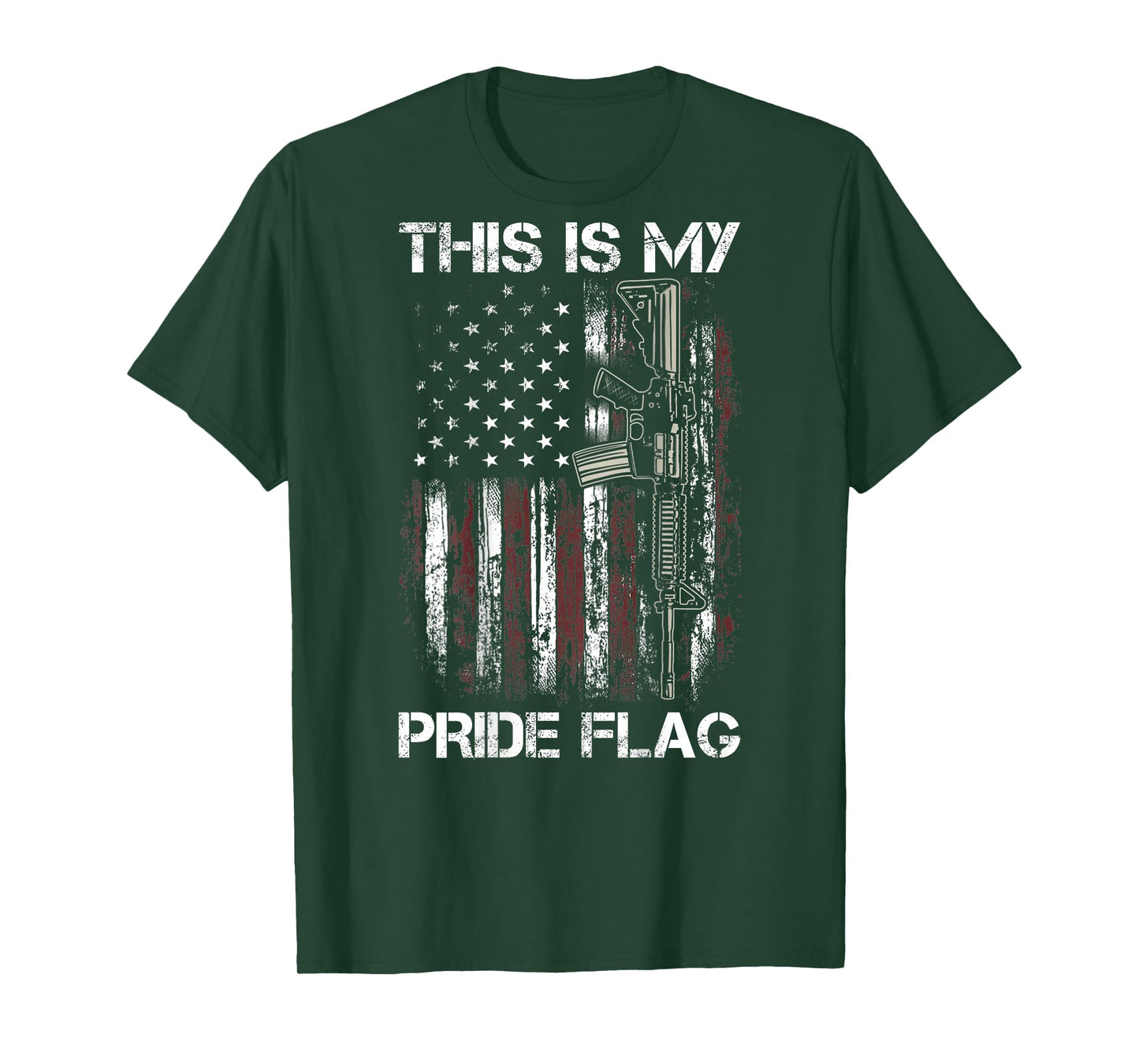 This Is My Pride Flag Gun USA American 4th of July (ON BACK) T-Shirt