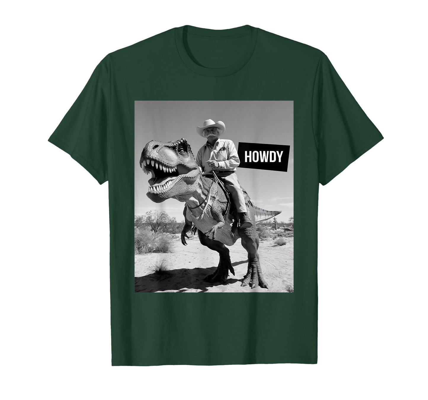 Funny Country Cowboy Riding Dinosaur Howdy T-Shirt