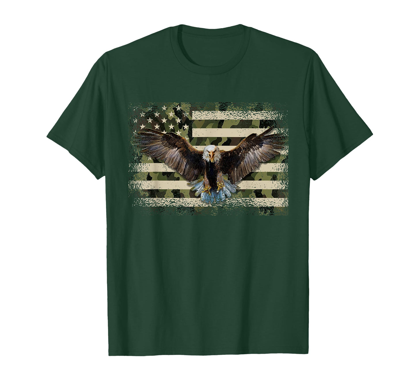 Camouflage American Flag USA Patriotic Eagle 4th Of July T-Shirt