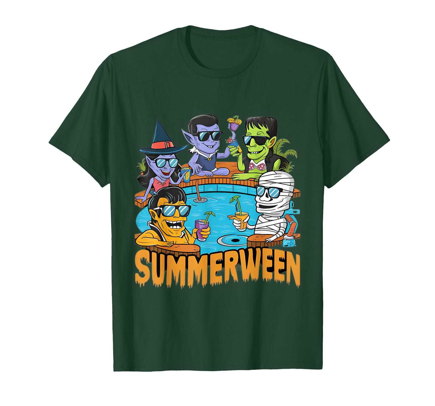 Summerween Halloween Spooky Monster T-Shirt for Men Women Kids