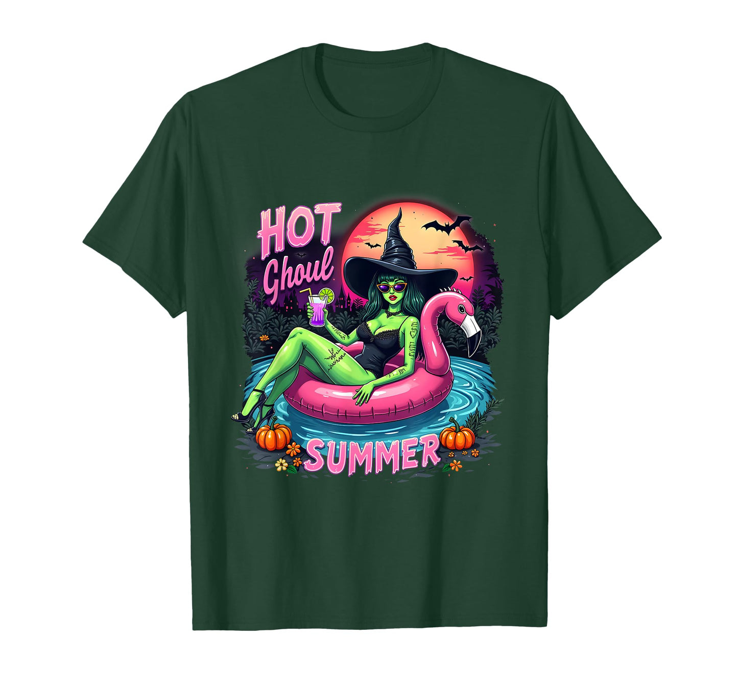 Funny HOT GHOUL SUMMER Summerween Vibes Skeleton Ice Cream T-Shirt