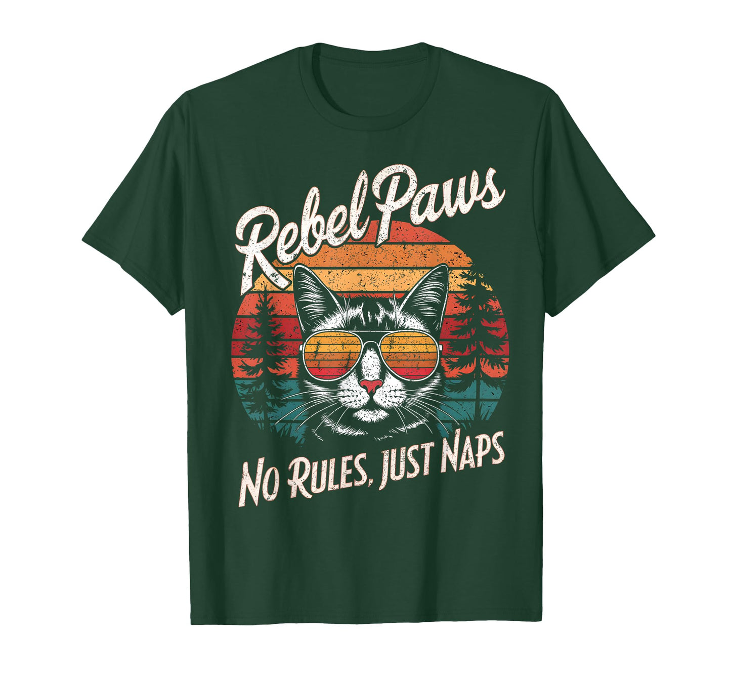 Retro Cat with Sunglasses Funny T-Shirt