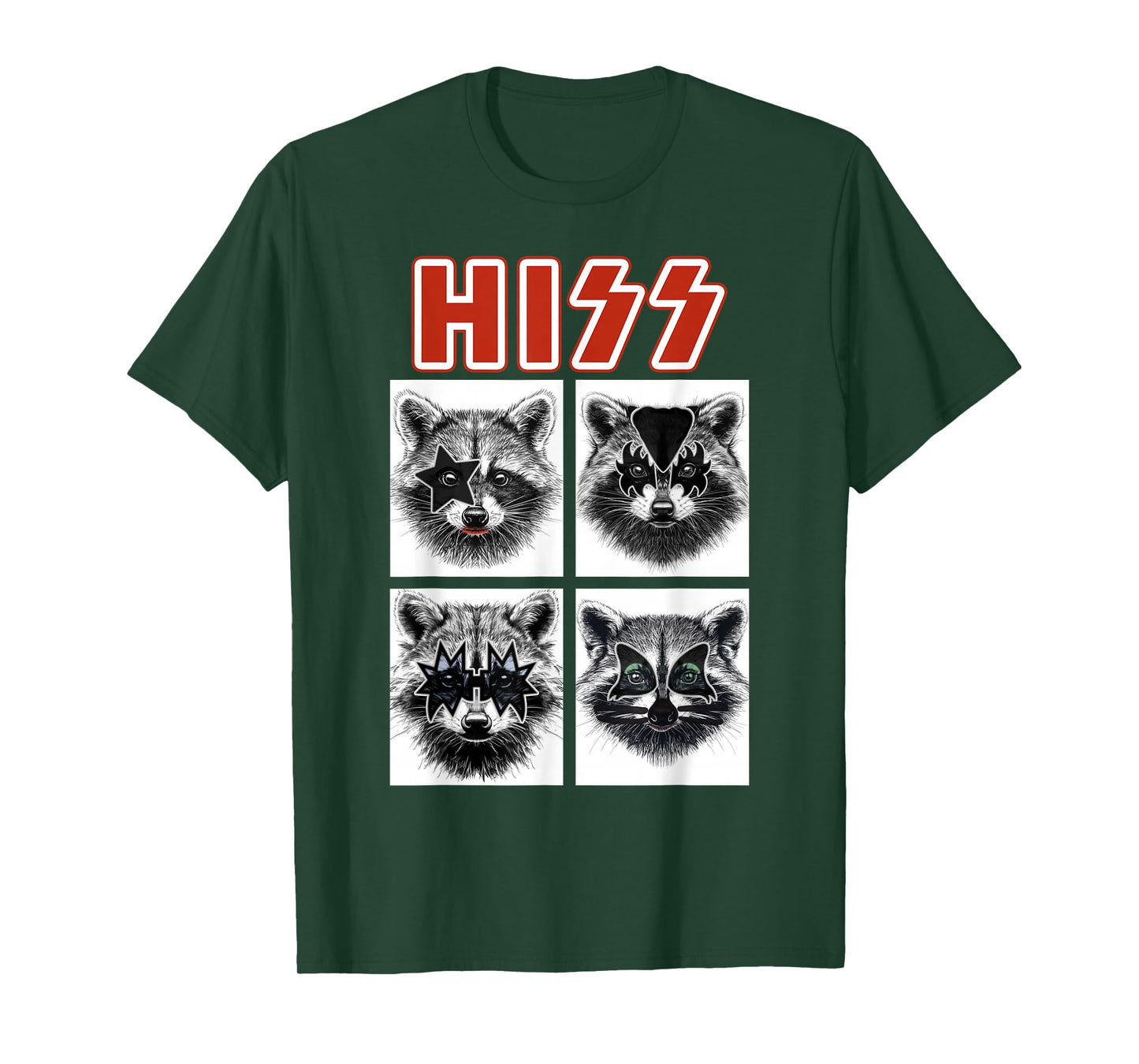 Raccoon Rock Music Band Concert Men Women Kids Funny Raccoon T-Shirt