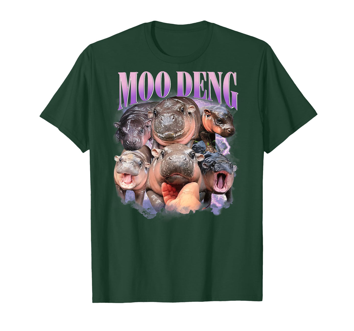 Funny Moo-Deng Baby Pygmy Hippo Cute Zoo For Family On Back T-Shirt