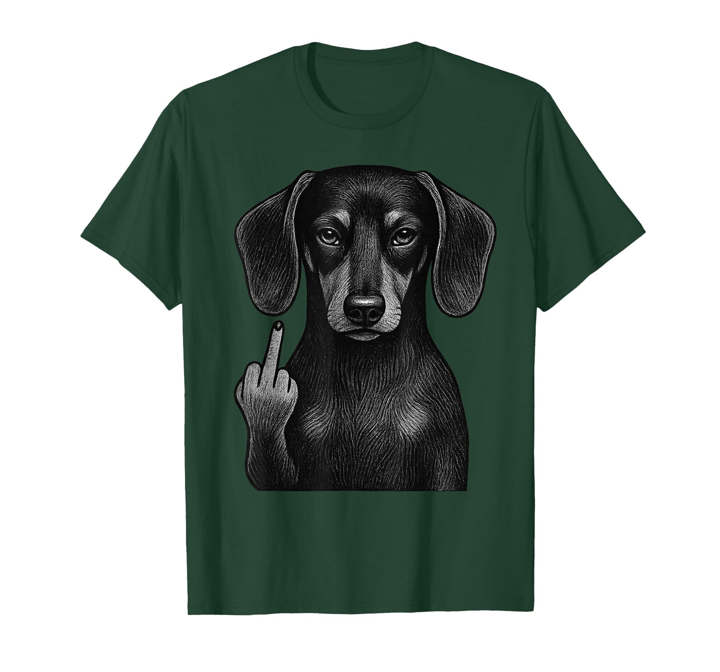 Dachshund Middle Finger Sarcastic Dog Lover T-Shirt
