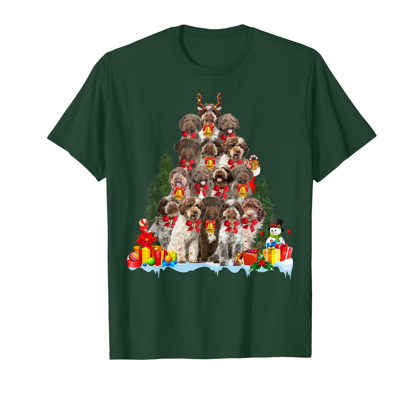 Christmas Pajama Lagotto Romagnolo Xmas Tree Gifts Dog Lover T-Shirt for Men Women Kids