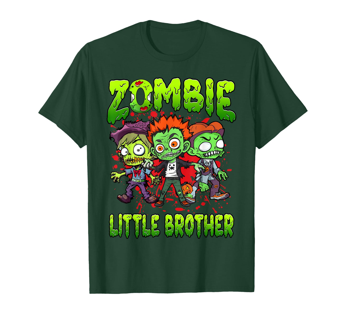 Zombie Little Brother Halloween Costume Family Matching T-Shirt
