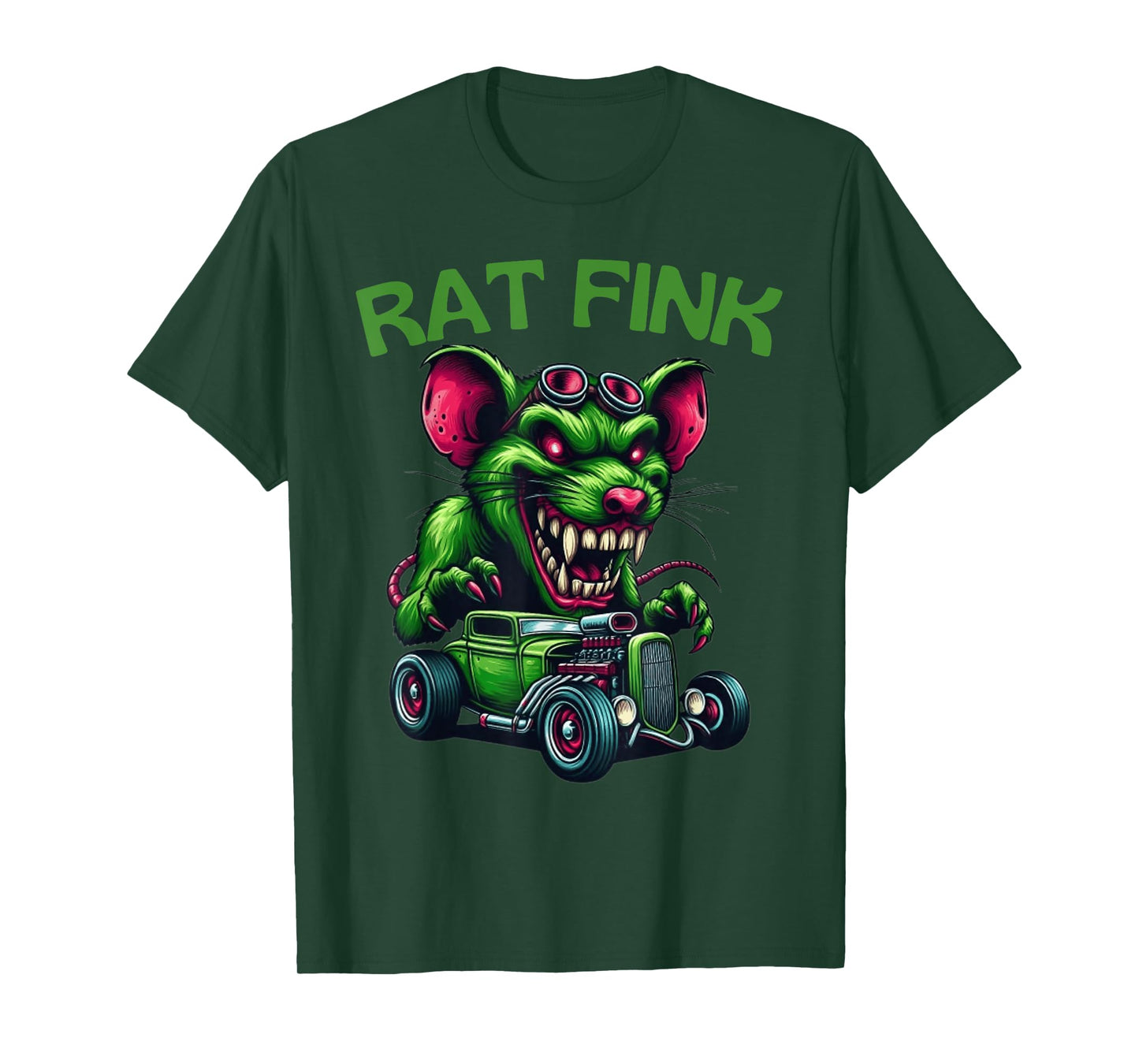 Rat Fink Funny RatFink Cartoon Hot Rod, Cool Spooky Rat T-Shirt