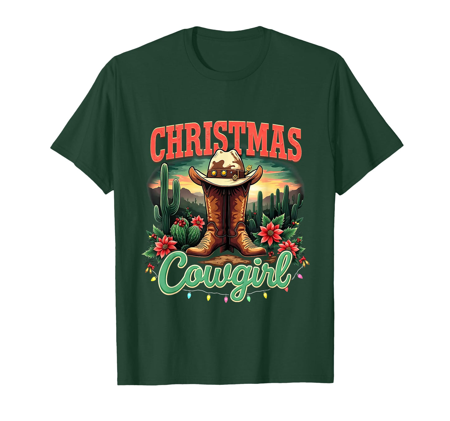 Cowgirl Let’s Go Girls Howdy Christmas Y'all Xmas Coquette T-Shirt