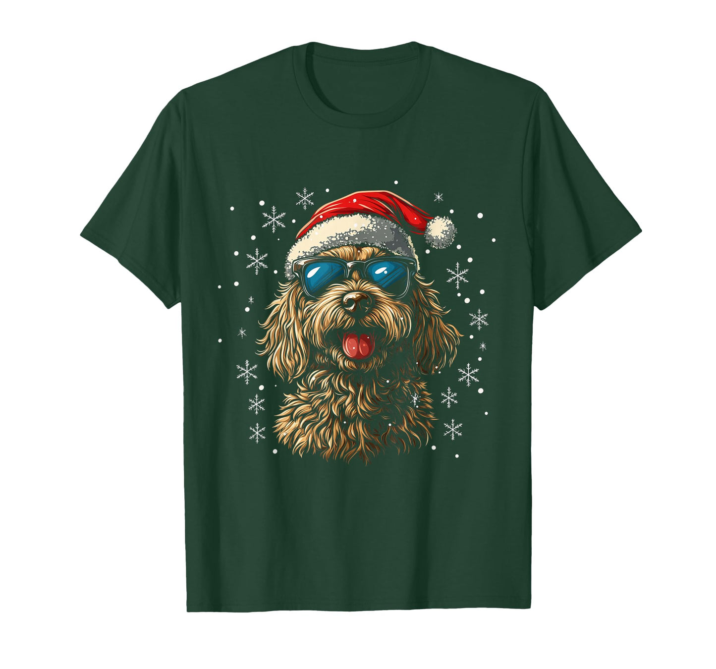 Goldendoodle Labradoodle Dog Santa Hat Funny Christmas T-Shirt