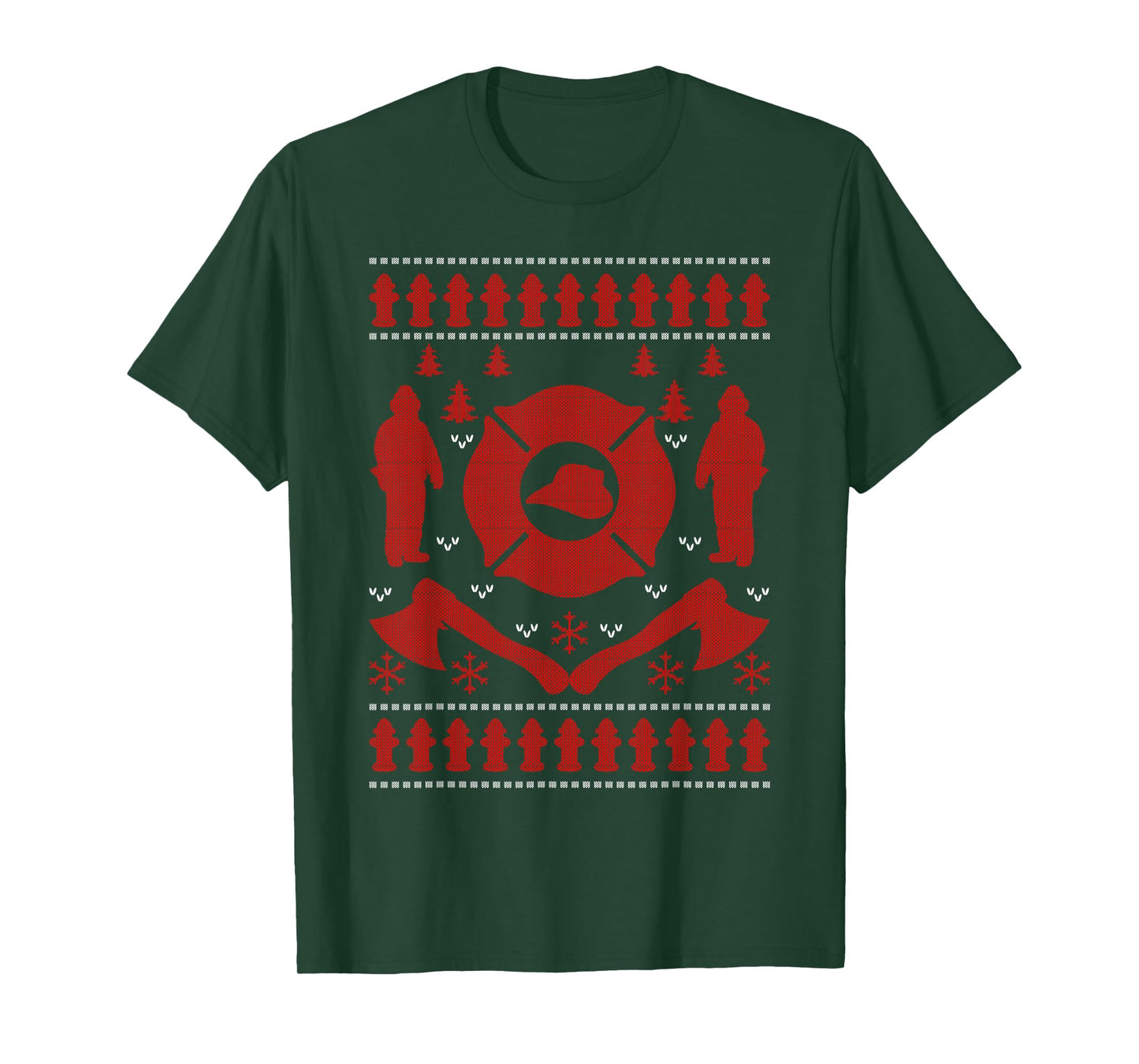 Firefighter Christmas Ugly Sweater Shirt | Gifts for Firemen T-Shirt