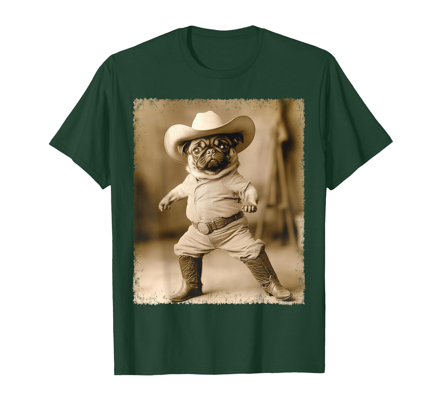 A Pug Cowboy T-Shirt