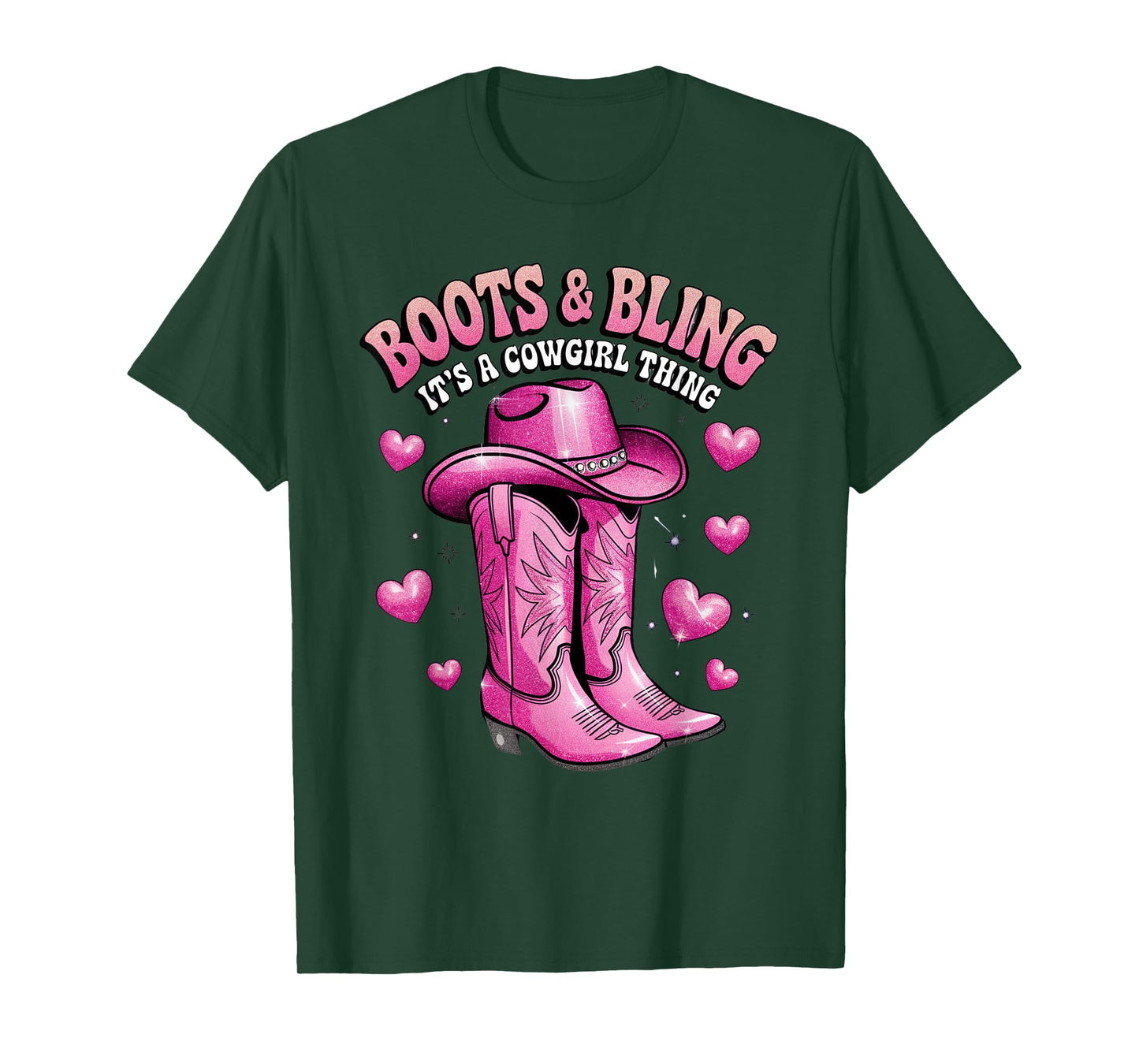 Boots and Bling its a Cowgirl Thing Rodeo Love Country Girls T-Shirt