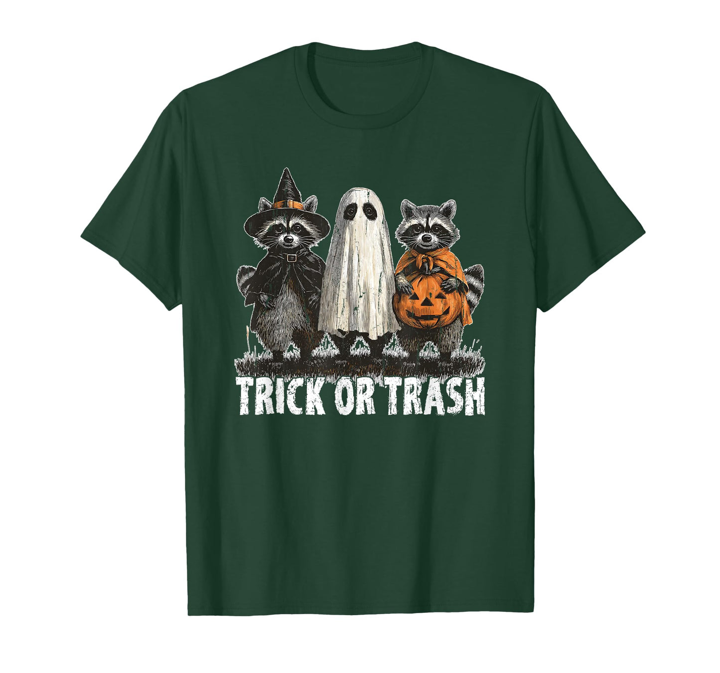 Trick Or Trash, Raccoon Halloween, Funny Creepy T-Shirt
