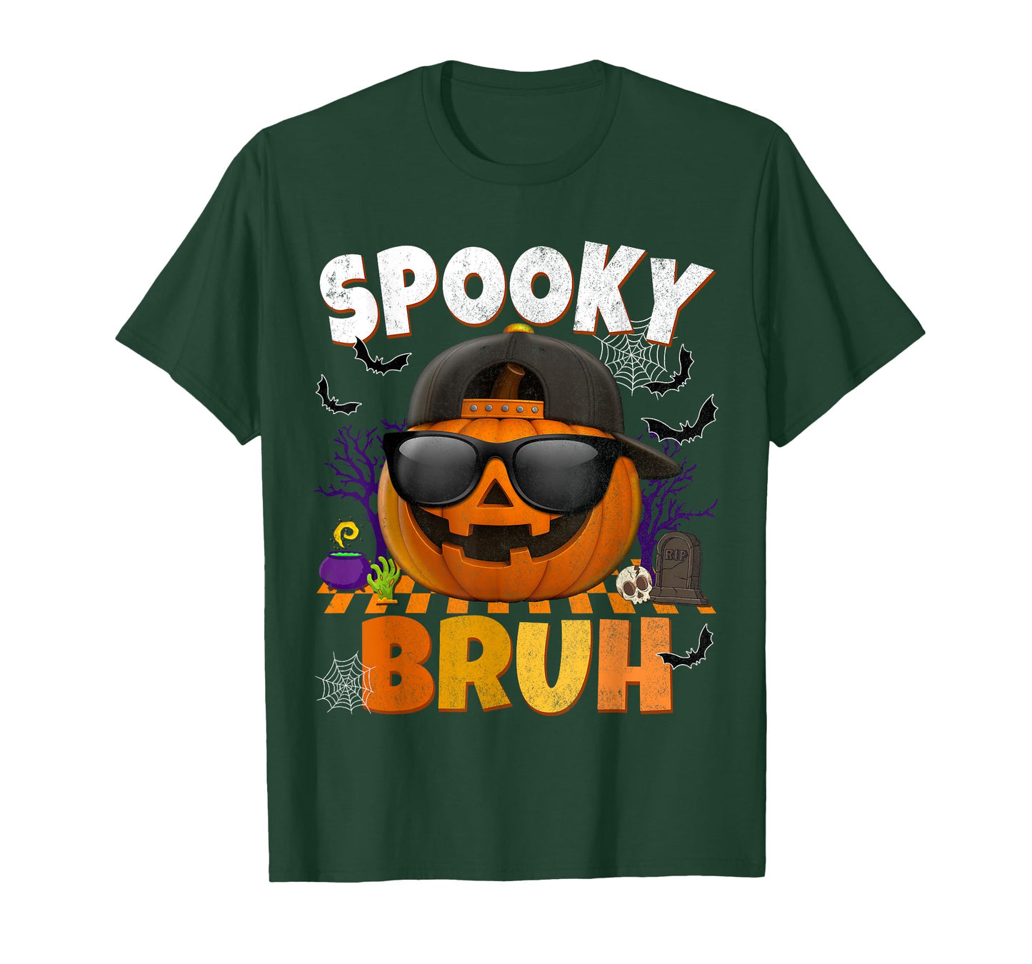 Spooky Bruh Cool Jack O lantern Halloween Costumes For Boys T-Shirt