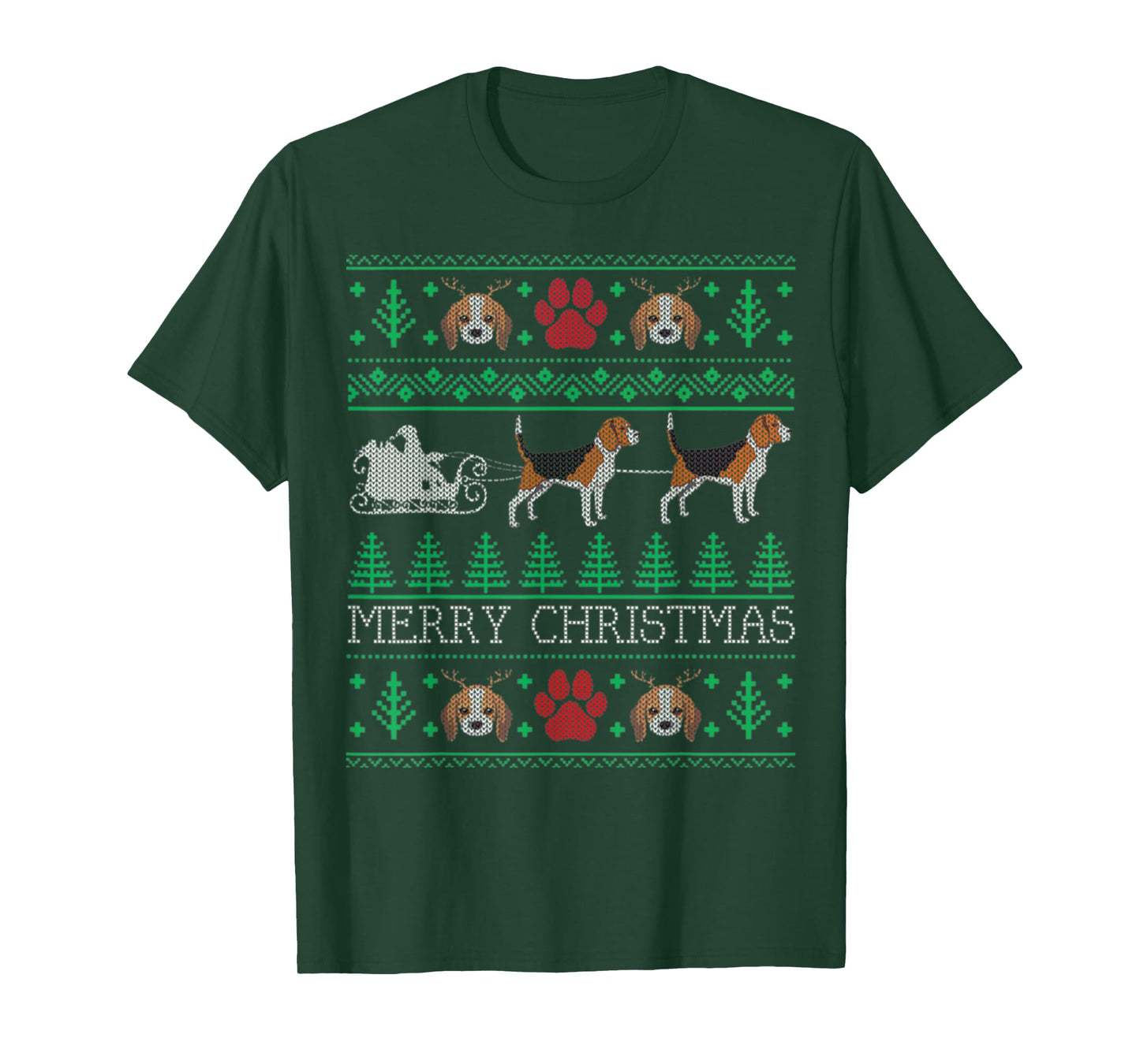Funny Dog Beagle Ugly Christmas Sweaters Men Women T-Shirt