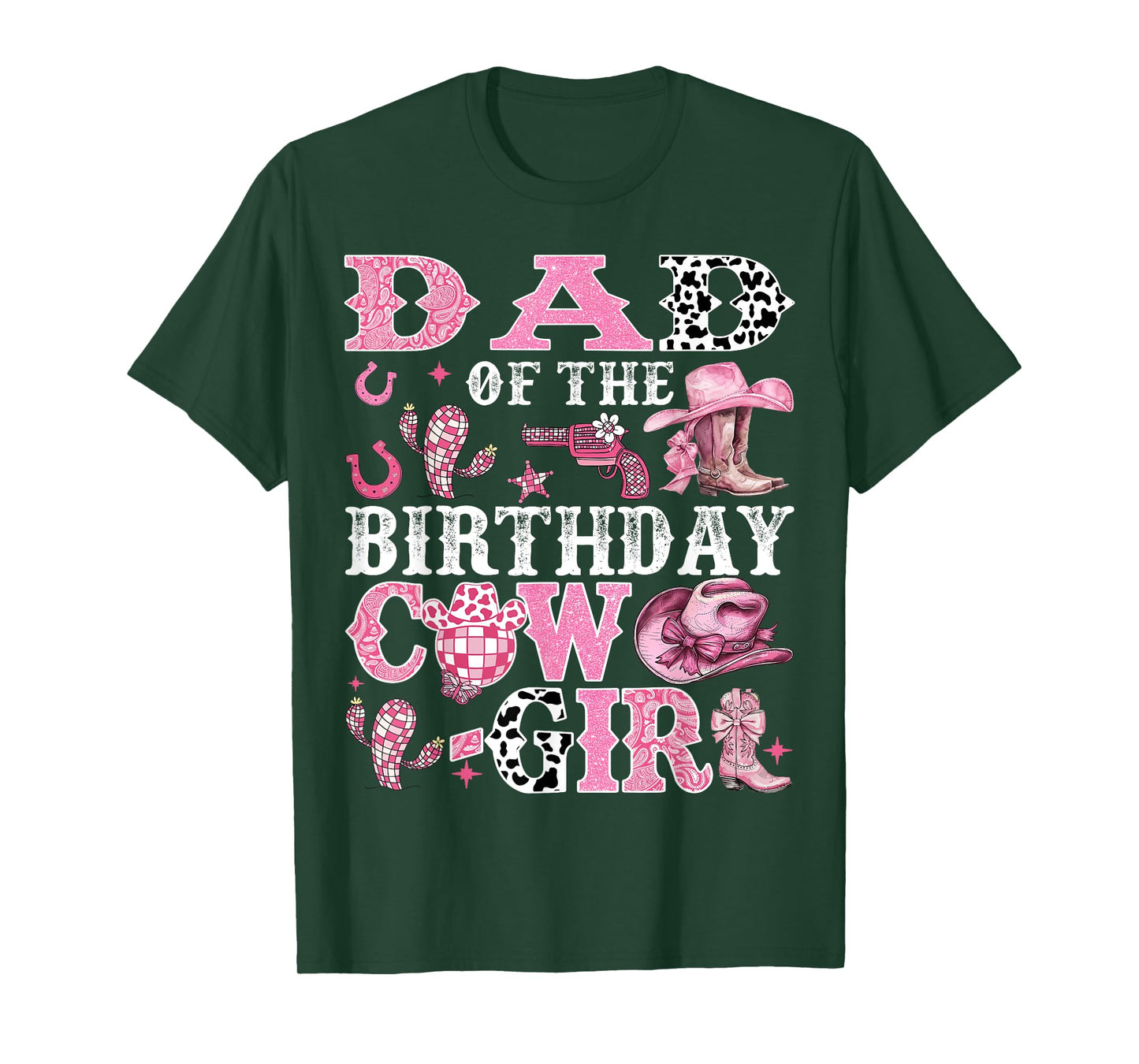 Dad Of The Birthday Cow-Girl Rodeo Cow Girl Birthday T-Shirt