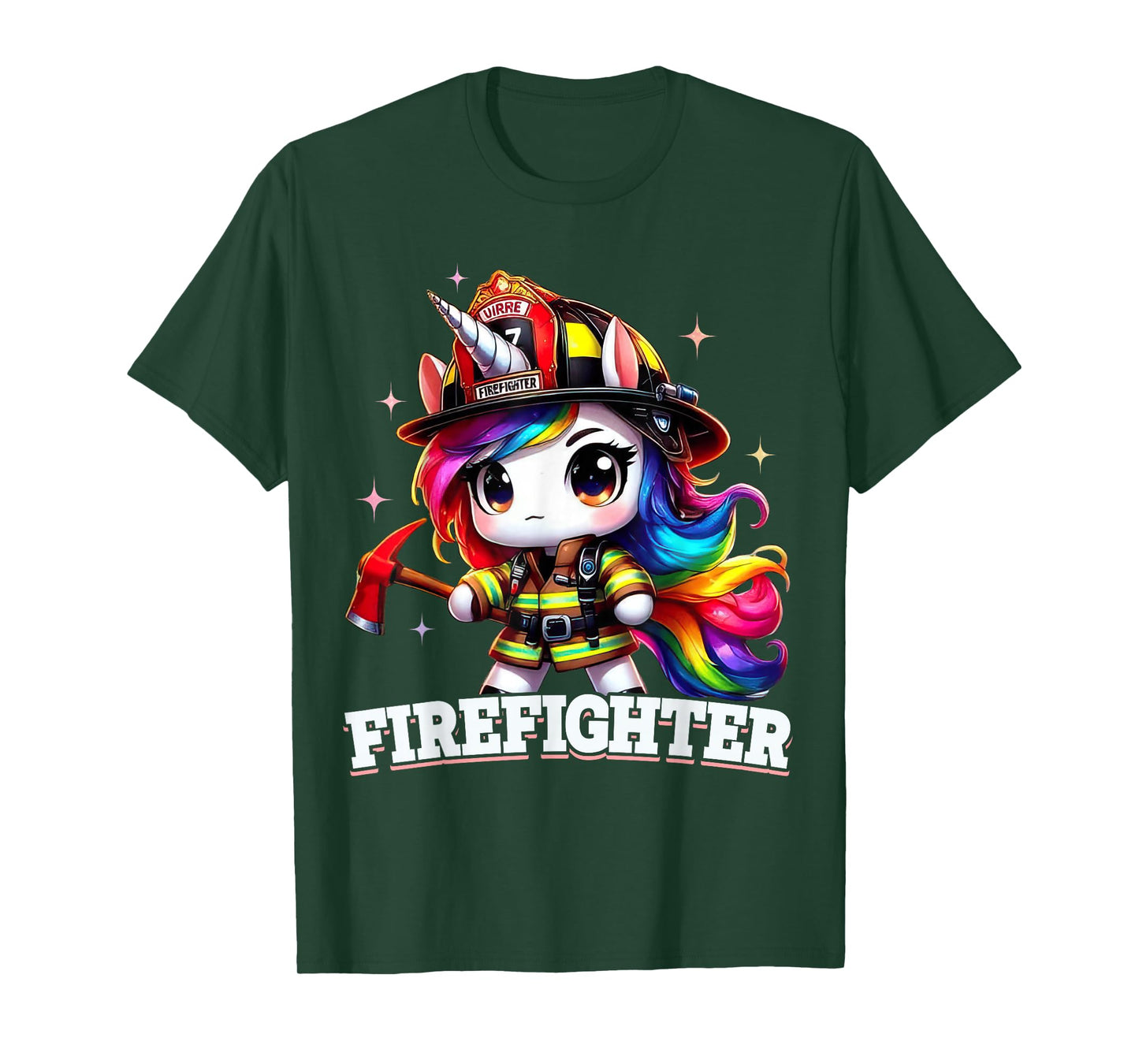 Firefighter Unicorn Kids Girls Women Firefighting T-Shirt