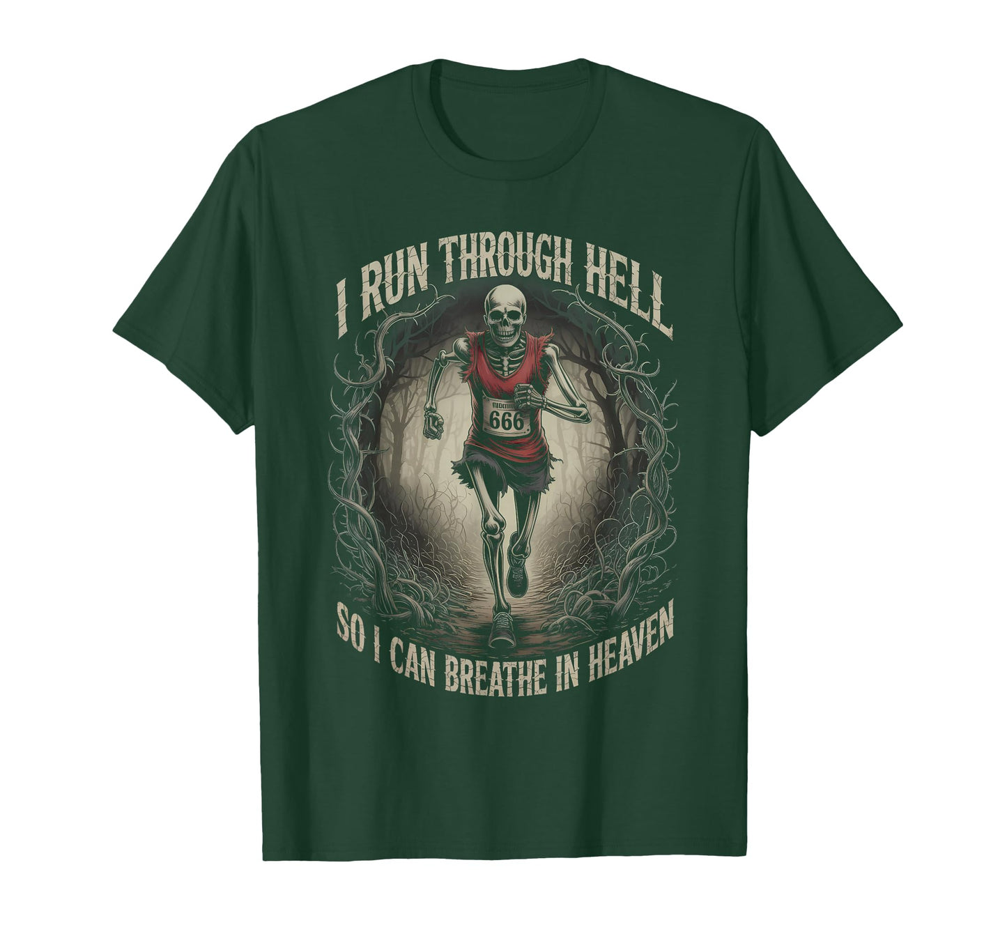 Cross Country Running Motivation Skeleton Halloween T-Shirt