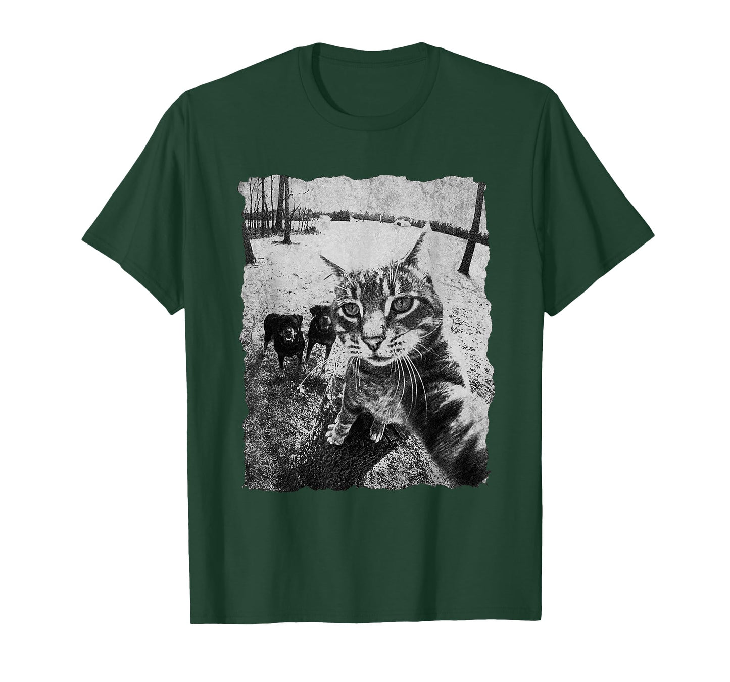 Funny Cat Selfie with Rottweiler, Funny Dog and cat Gangster T-Shirt