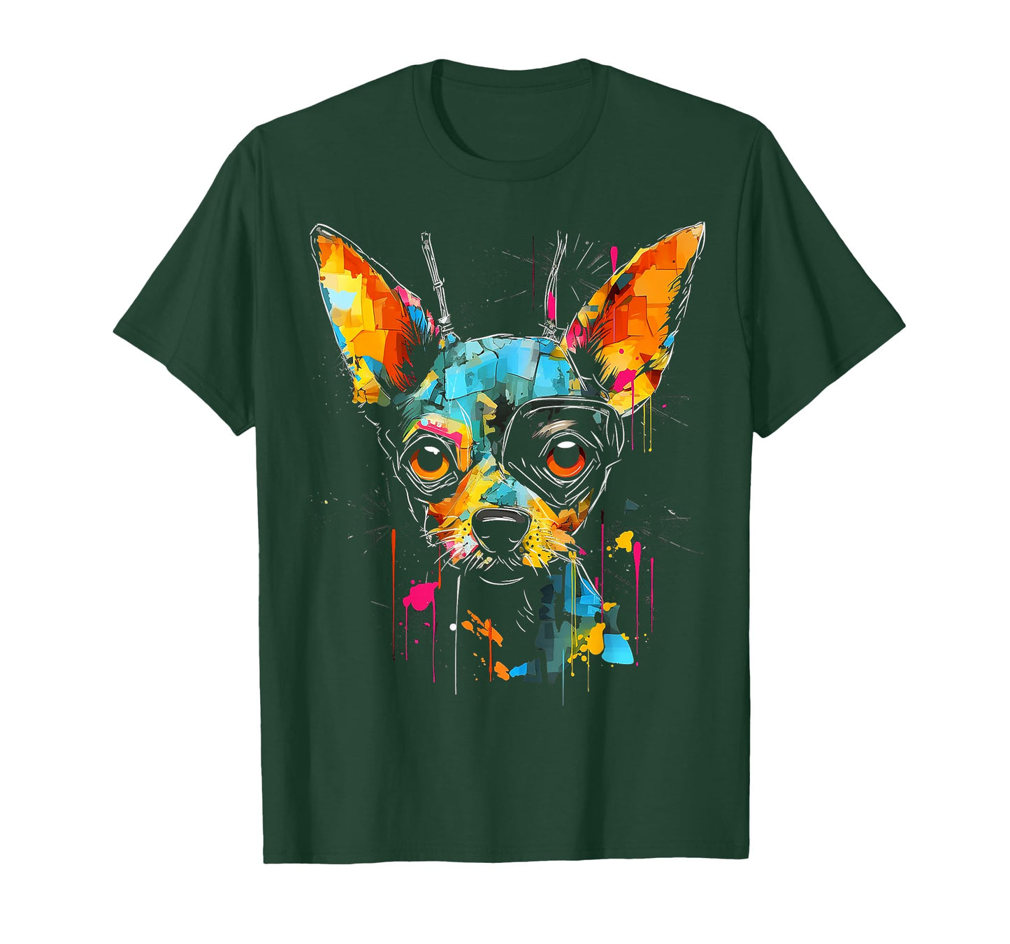 Chihuahua Art Colorful Animal Painting Pet Graphic Dog Men Women Kids T-Shirt