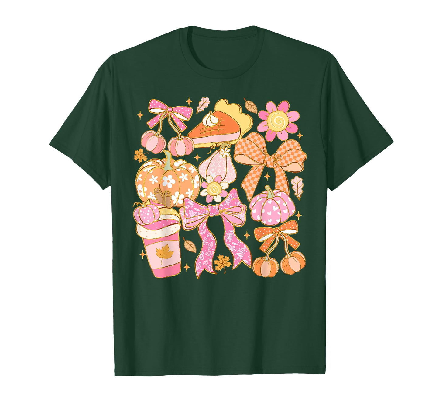 Coquette Bow Pumpkin, Happy Thanksgiving, Pumpkin Season Tee T-Shirt