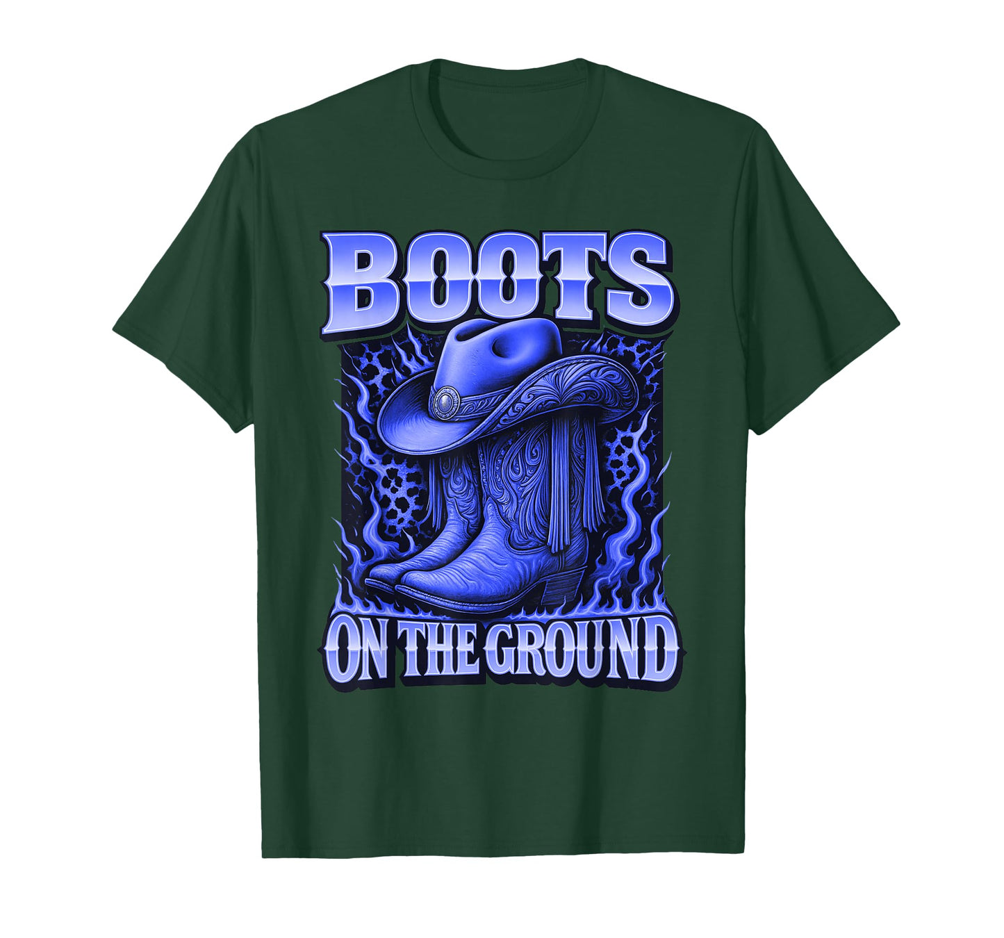 Boots on The Ground Cowboy Cowgirl for Men Women Kids T-Shirt