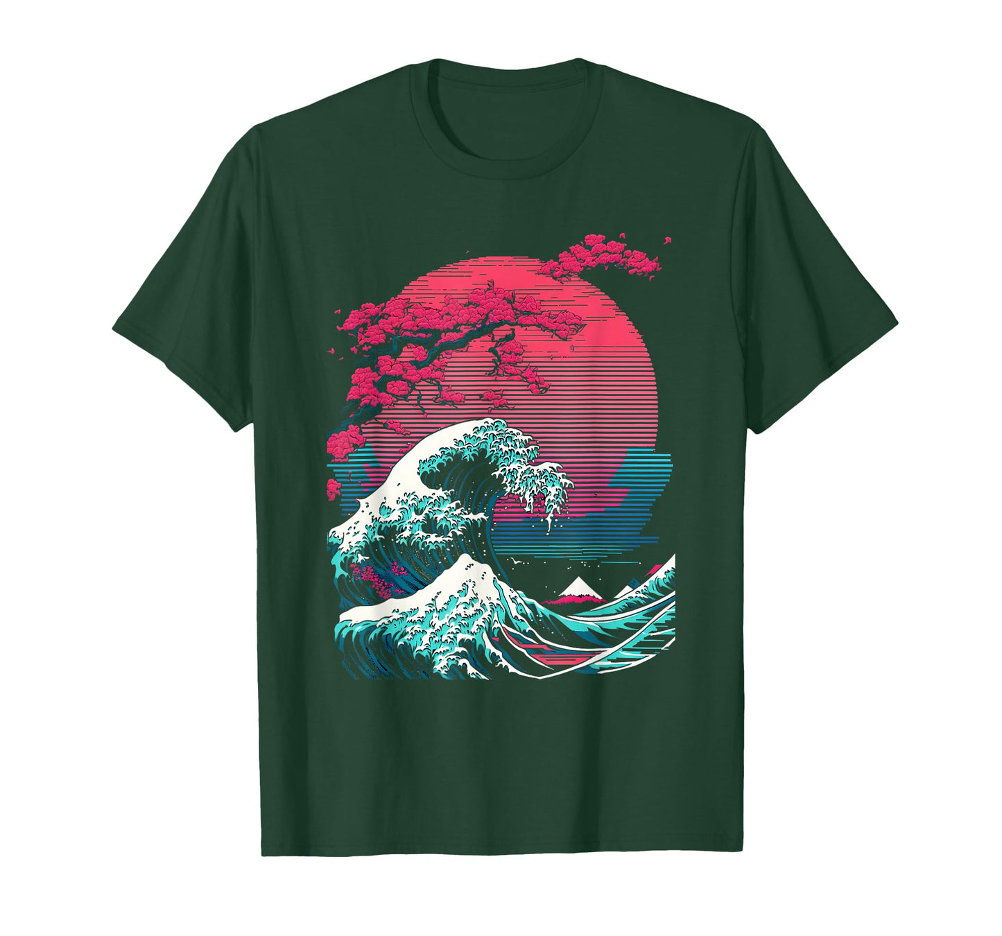 Great Wave Off Kanagawa Retro Glitch Aesthetic Vaporwave T-Shirt