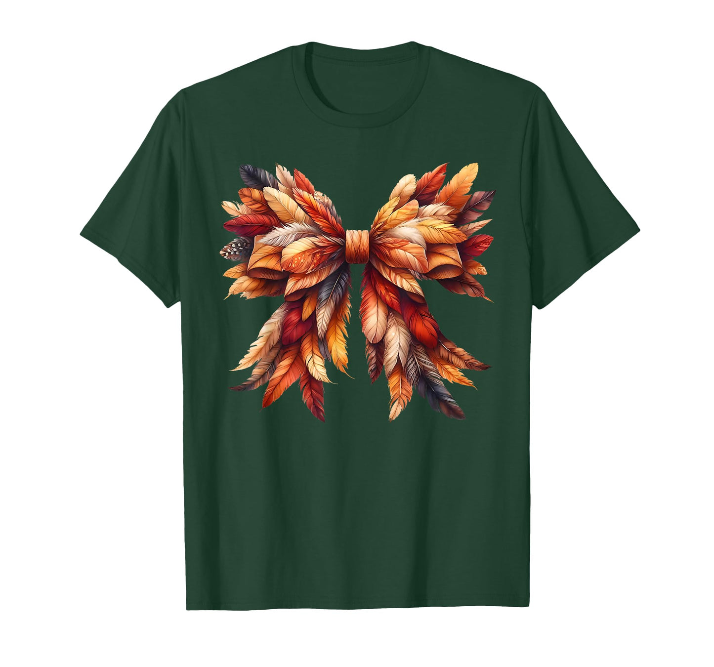 Coquette Bow Autumn Fall Y'all Leaves Thanksgiving Men Women T-Shirt