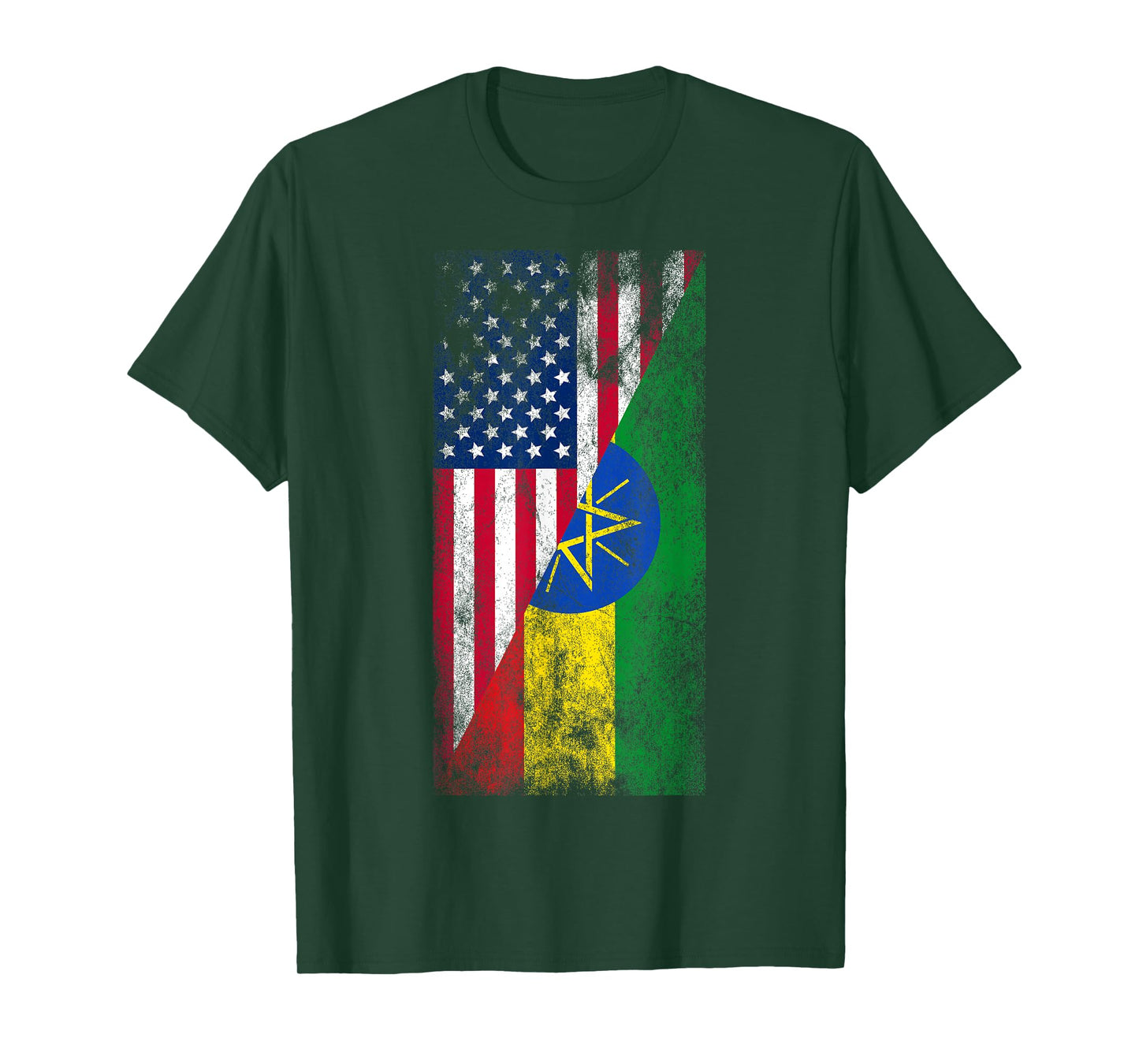 USA & Ethiopia Flags - United States of America, Ethiopian T-Shirt