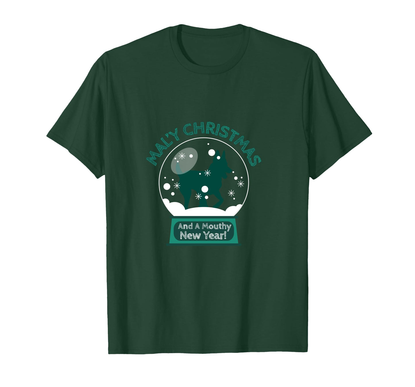 Mal'y Christmas Mouthy New Year - Belgian Malinois Dog xmas Long Sleeve T-Shirt