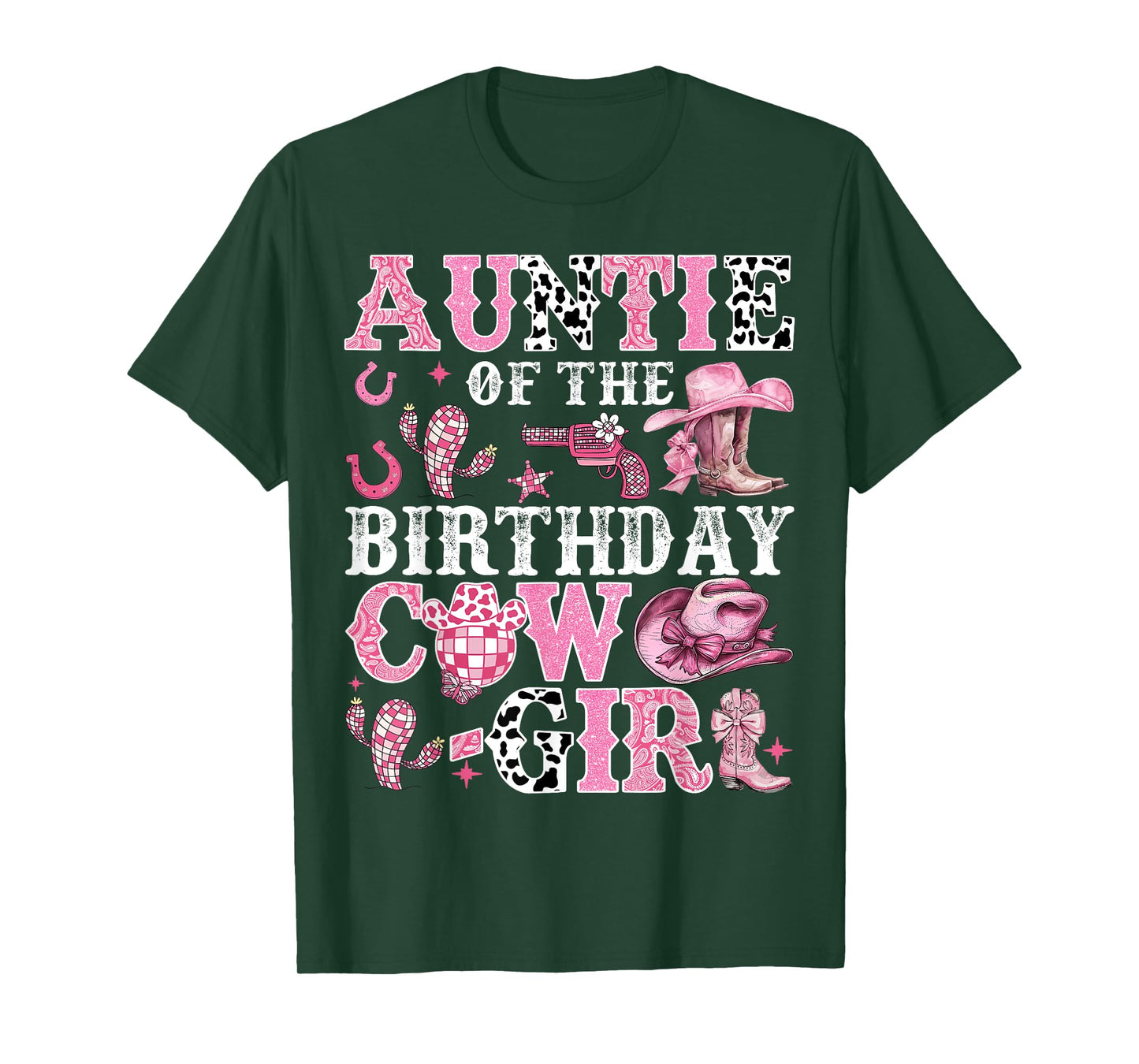 Auntie Of The Birthday Cow-Girl Rodeo Cow Girl Birthday T-Shirt