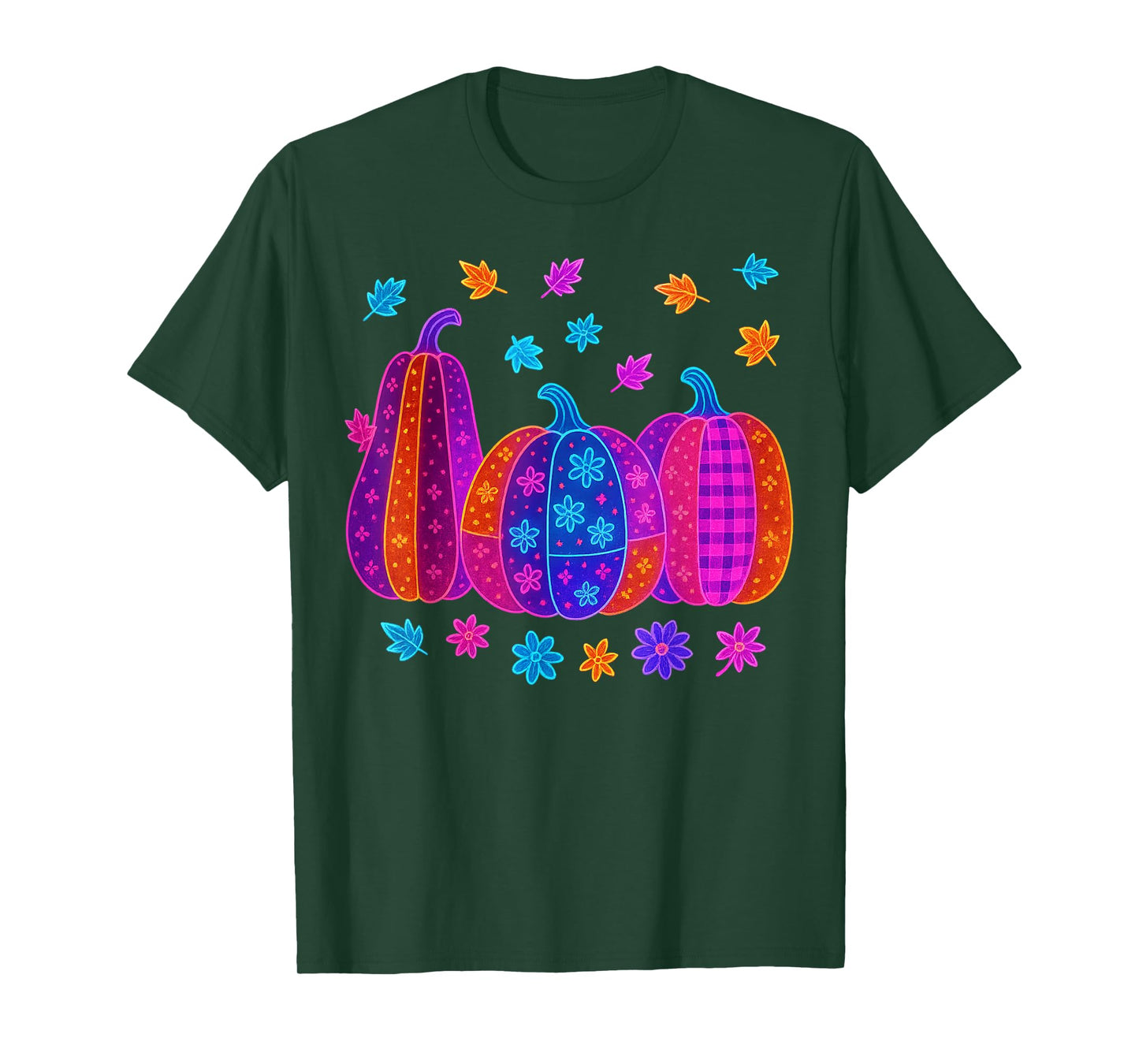 Preppy Pumpkin Thanksgiving Vintage Boho Floral Fall Vibes T-Shirt