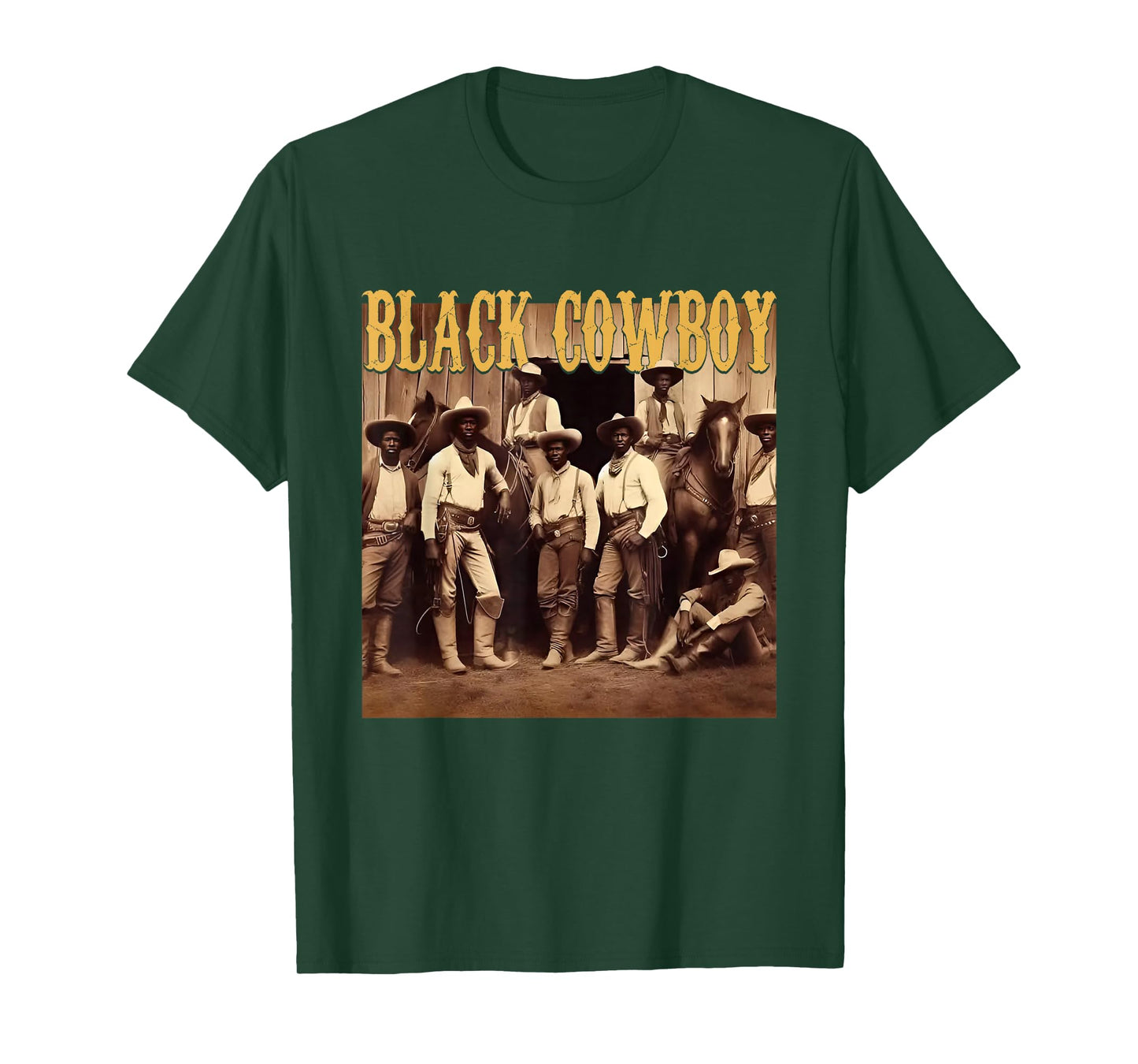 Black Cowboy Western Rodeo Melanin Black History Men T-Shirt
