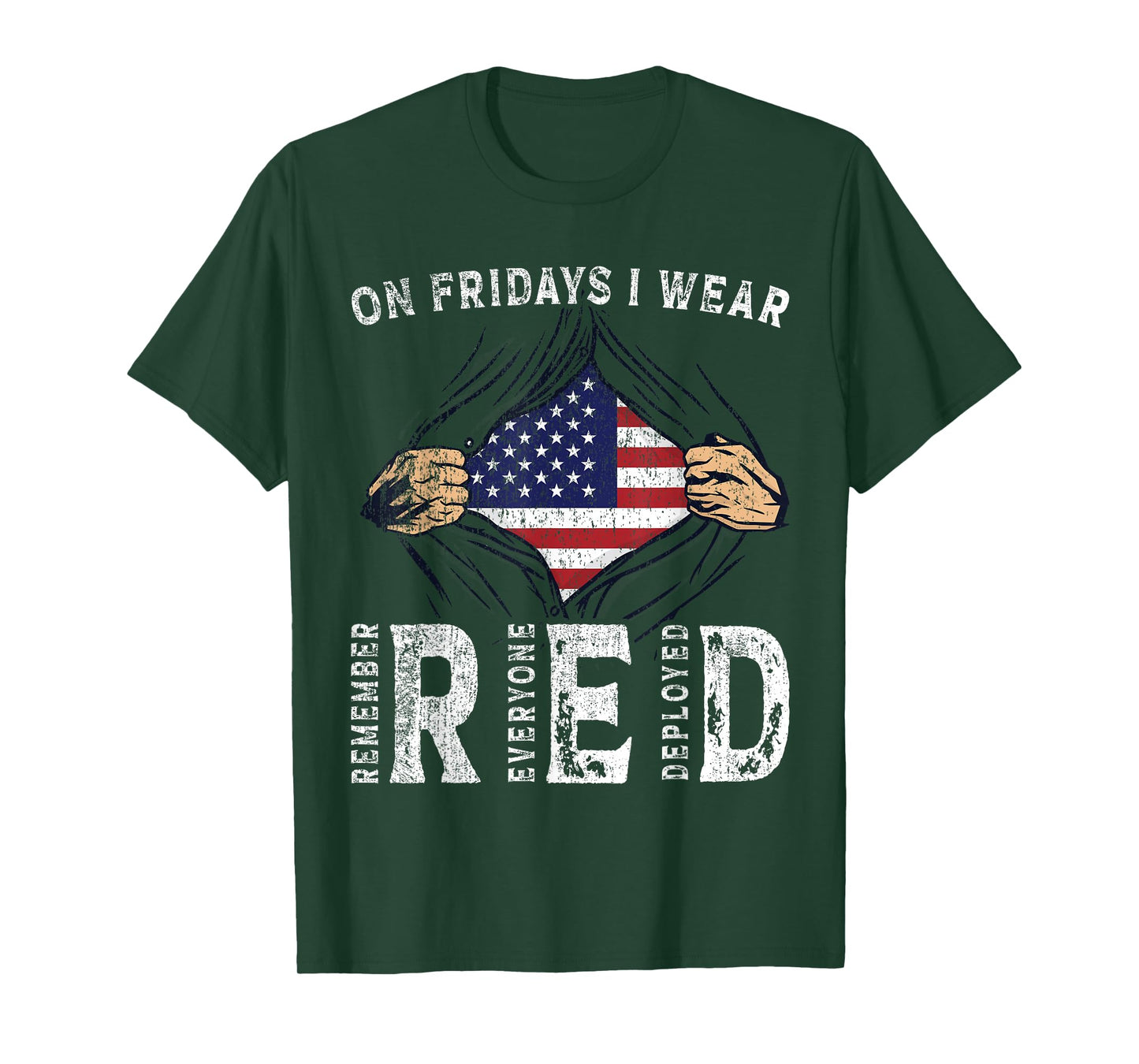 Fridays I Wear Red USA Support American Troops T-Shirt