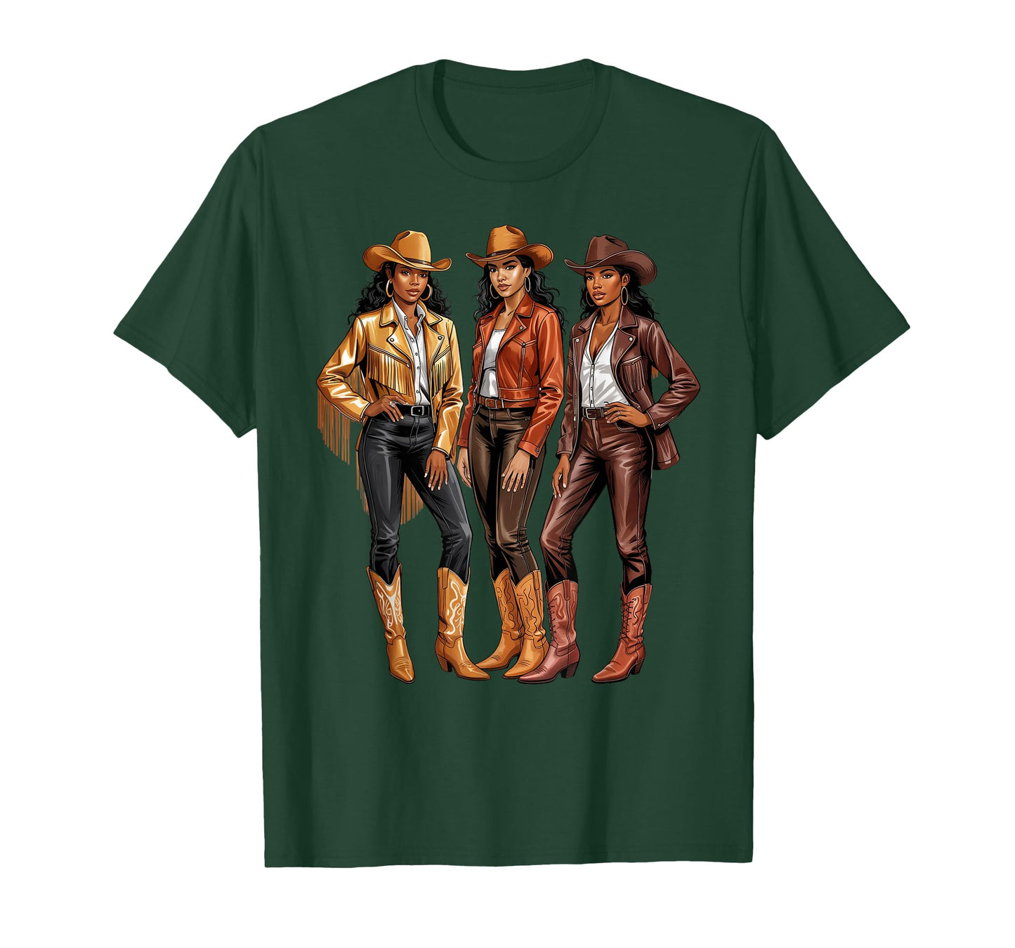 Black African American Cowgirl Western Country Texas Girls T-Shirt